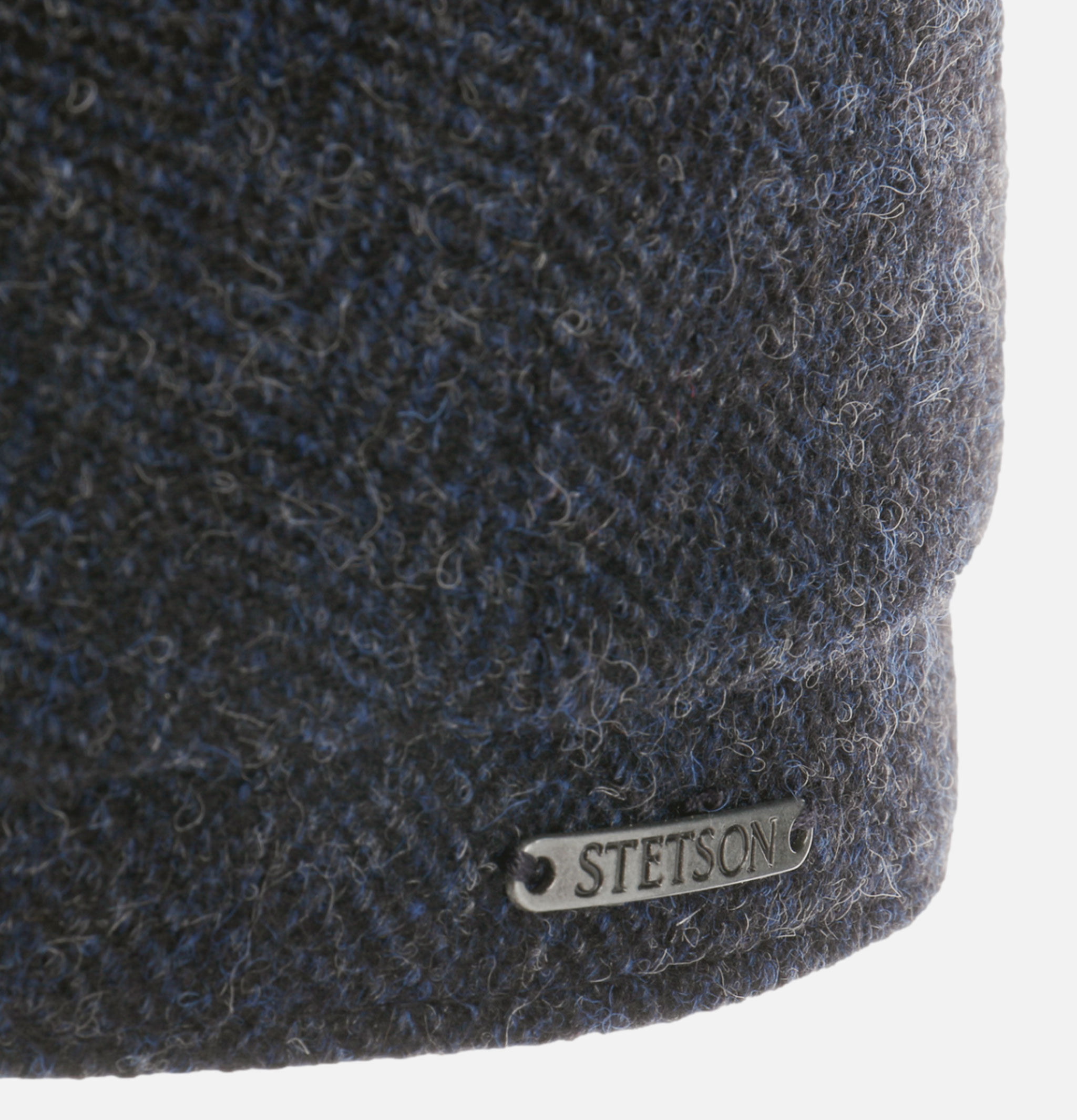 Stetson Casquette Hatteras Wool Herringbone Navy