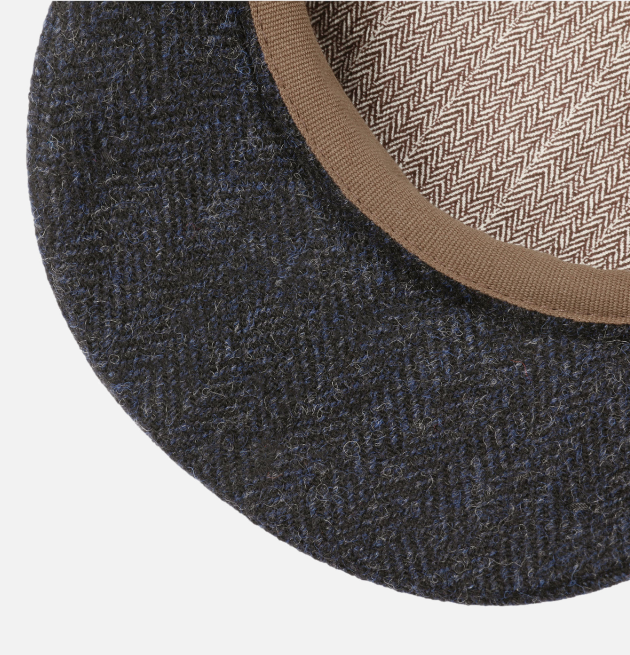 Stetson Casquette Hatteras Wool Herringbone Navy