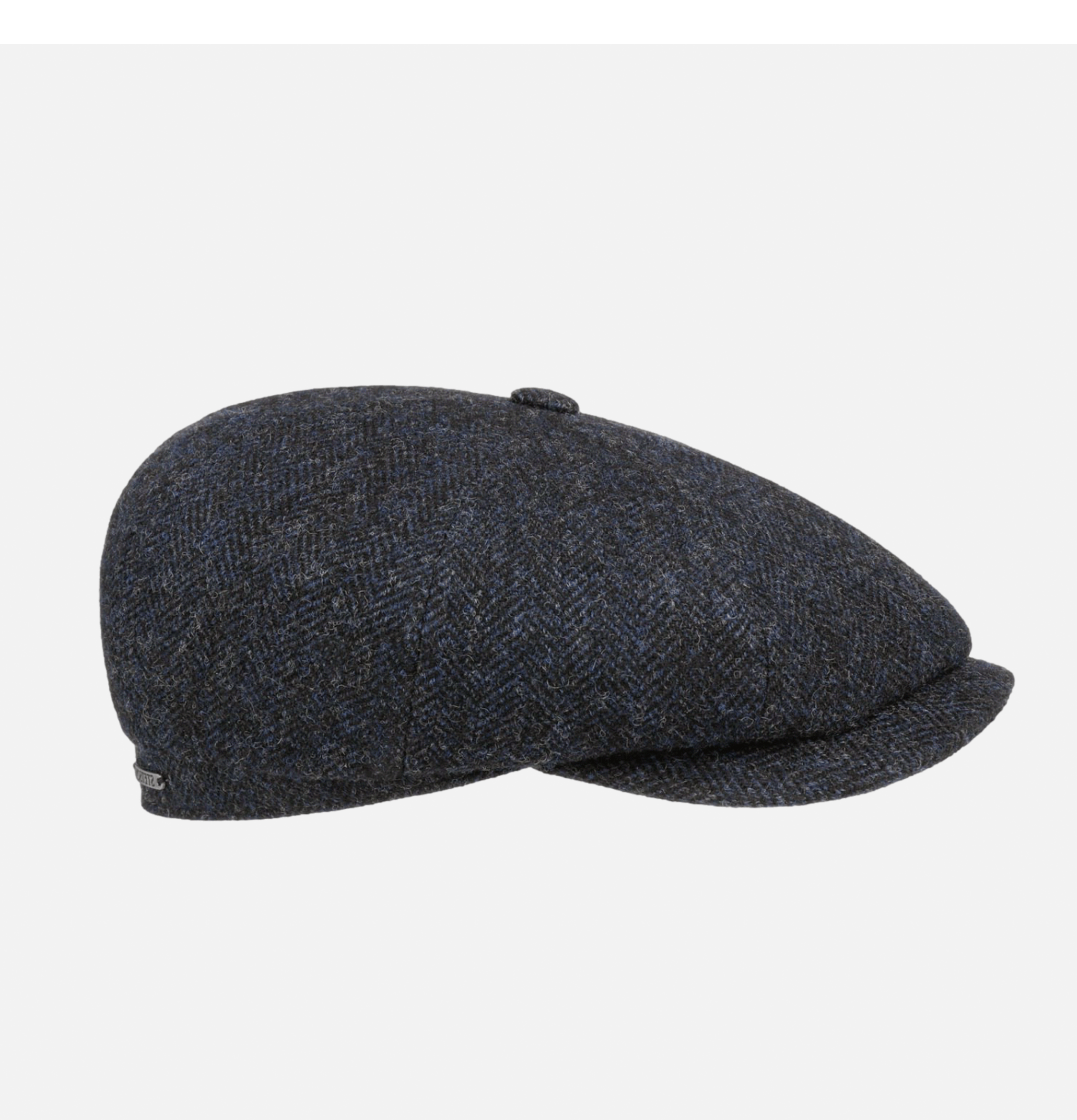 Stetson Casquette Hatteras Wool Herringbone Navy