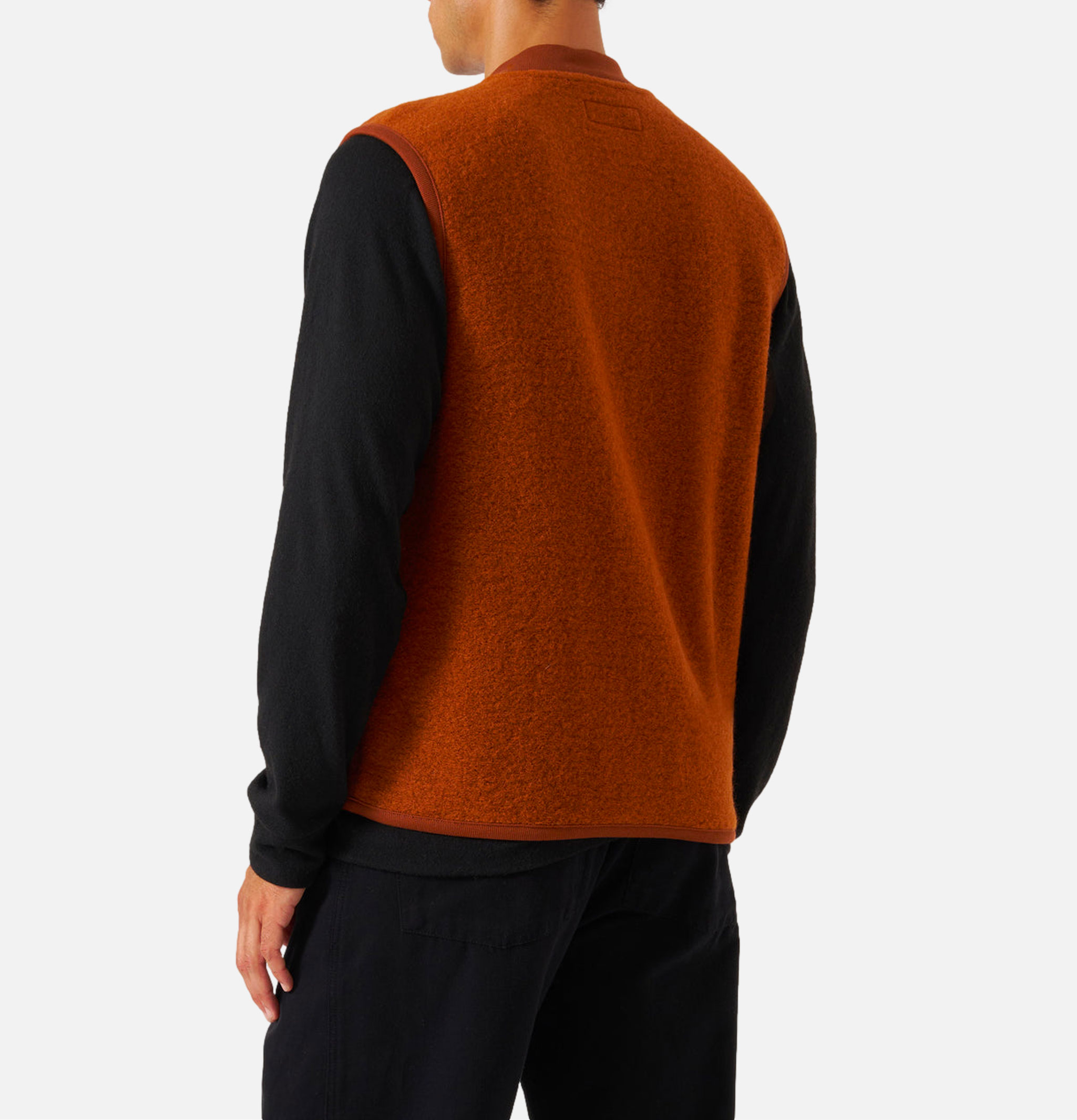 Zip Waistcoat Wool Rust