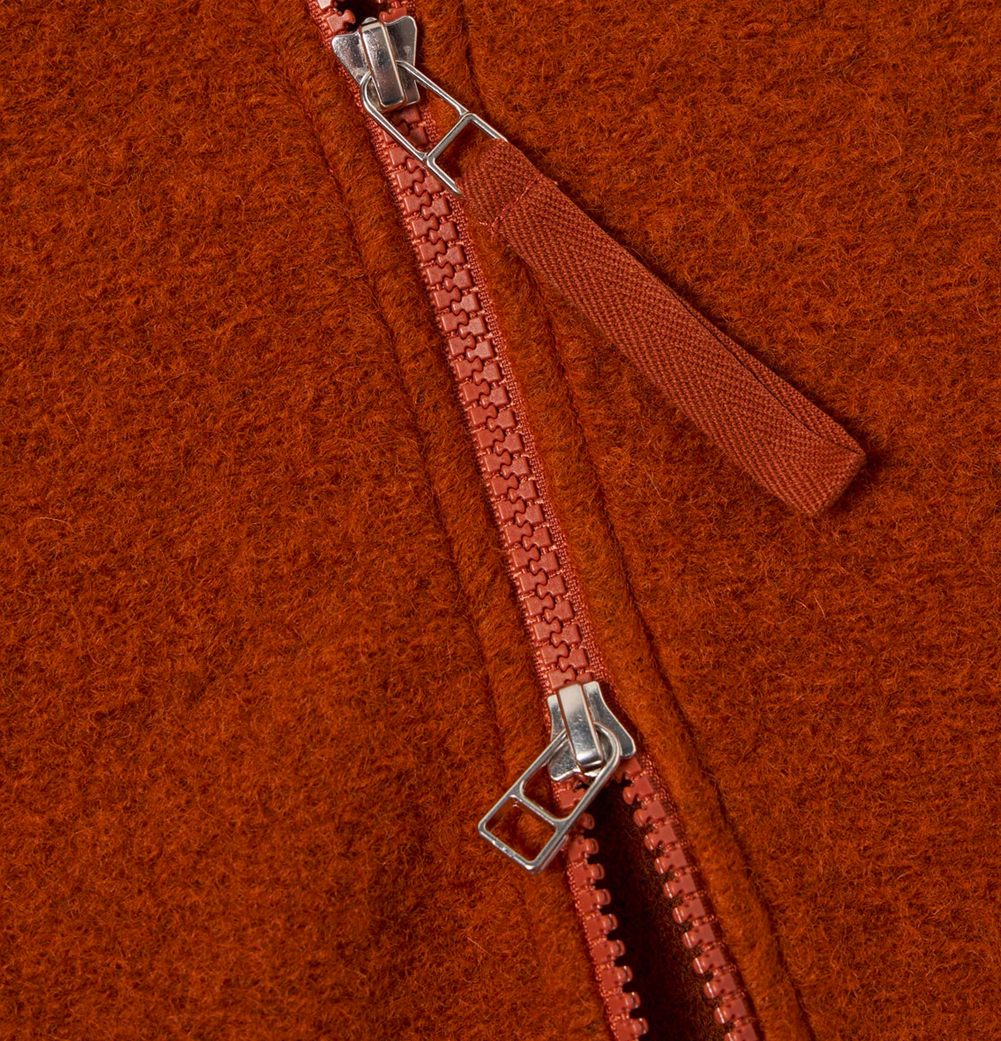 Zip Waistcoat Wool Rust