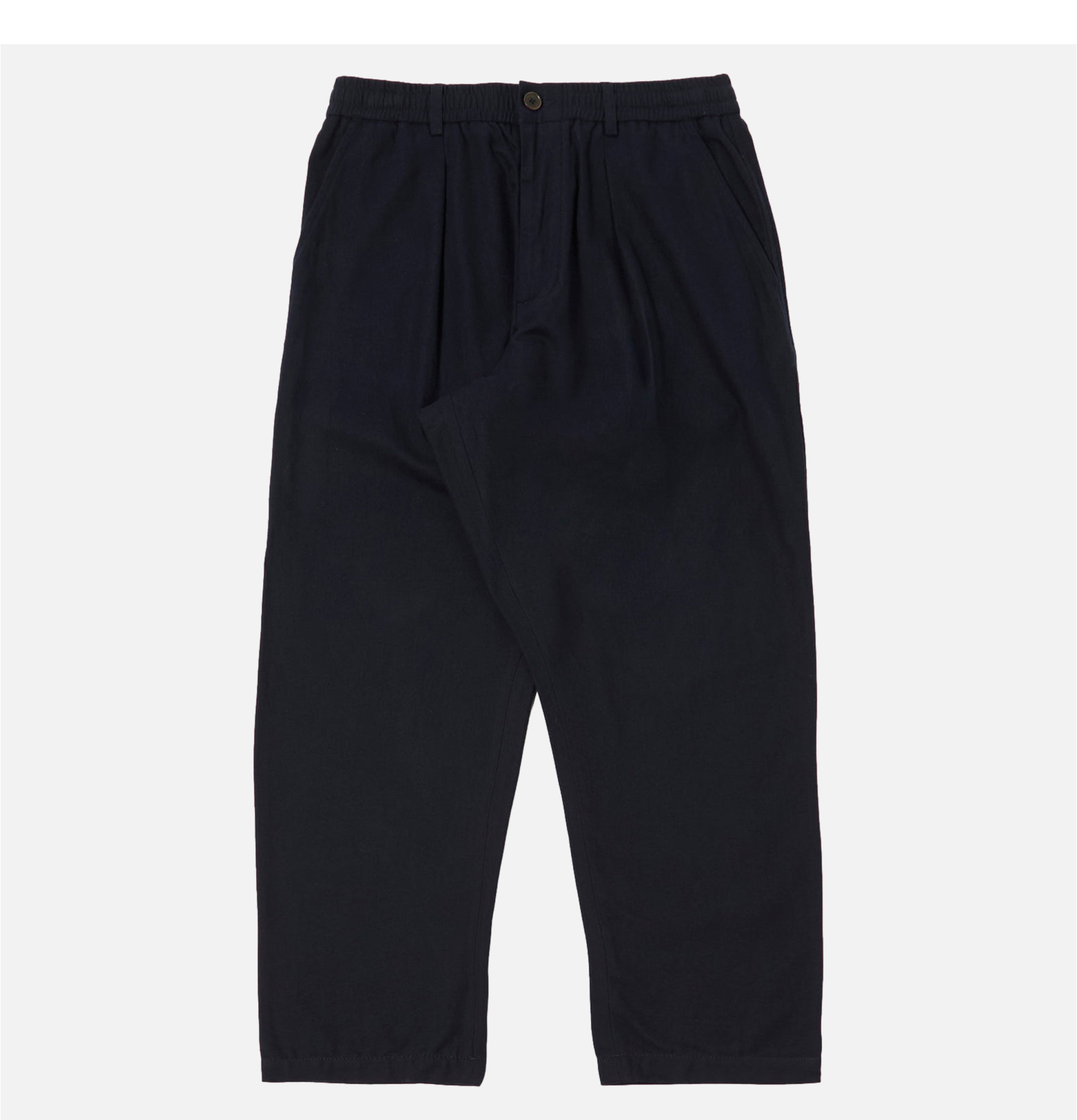 Pleated Track Moleskin Navy