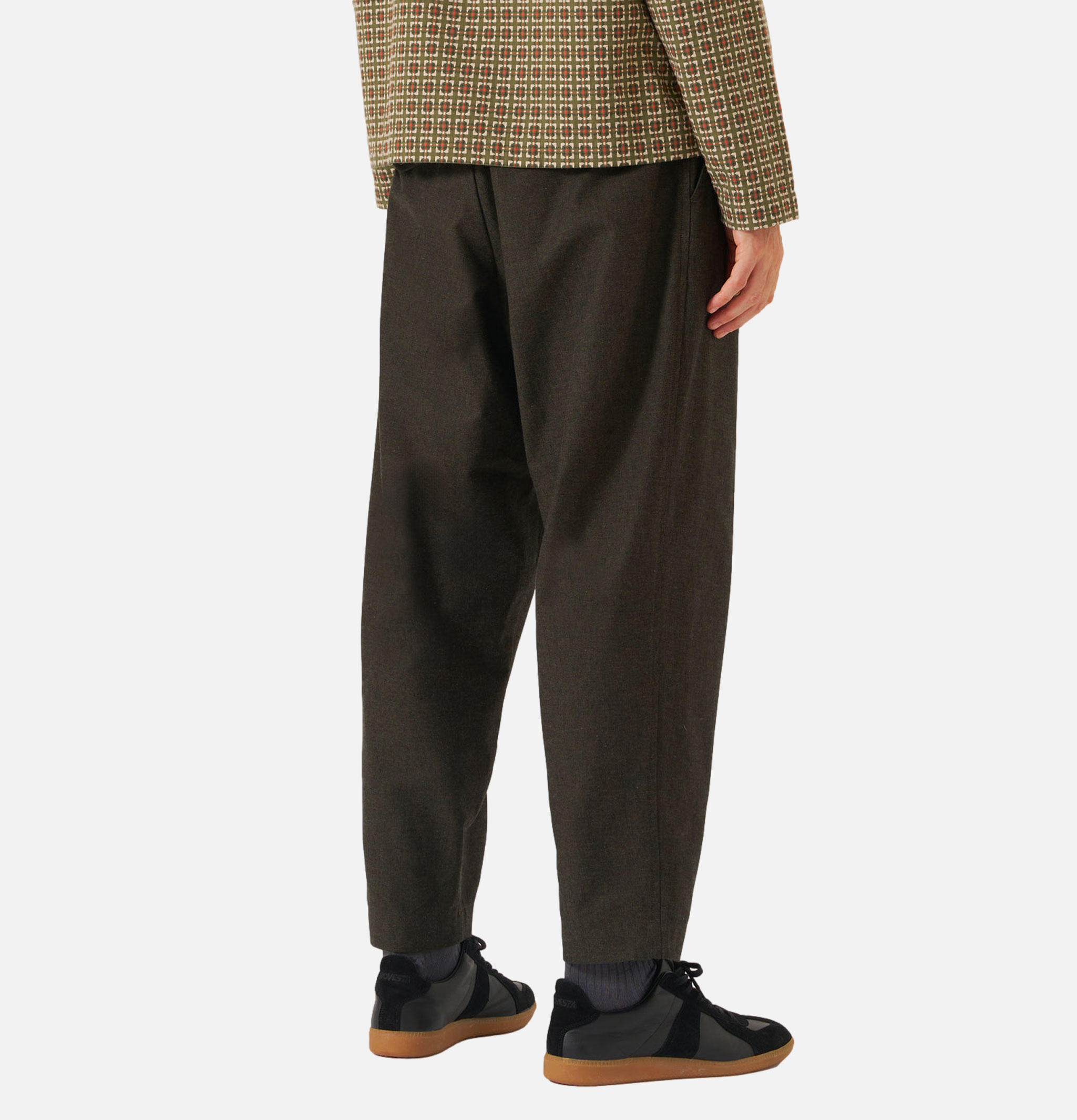 Pleated Track Lucca Suiting Olive