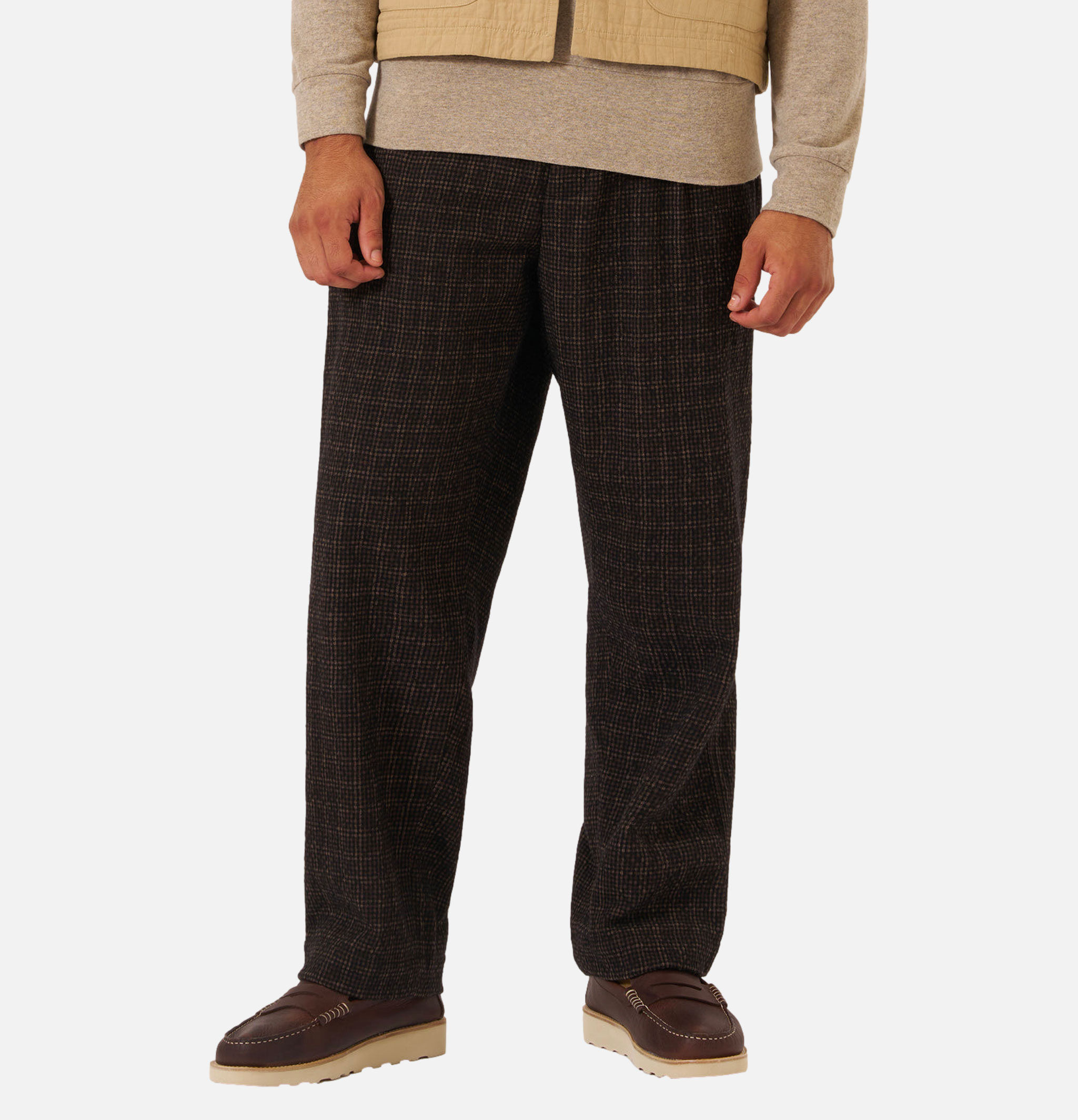 Duke Pant Cedar Check Brown