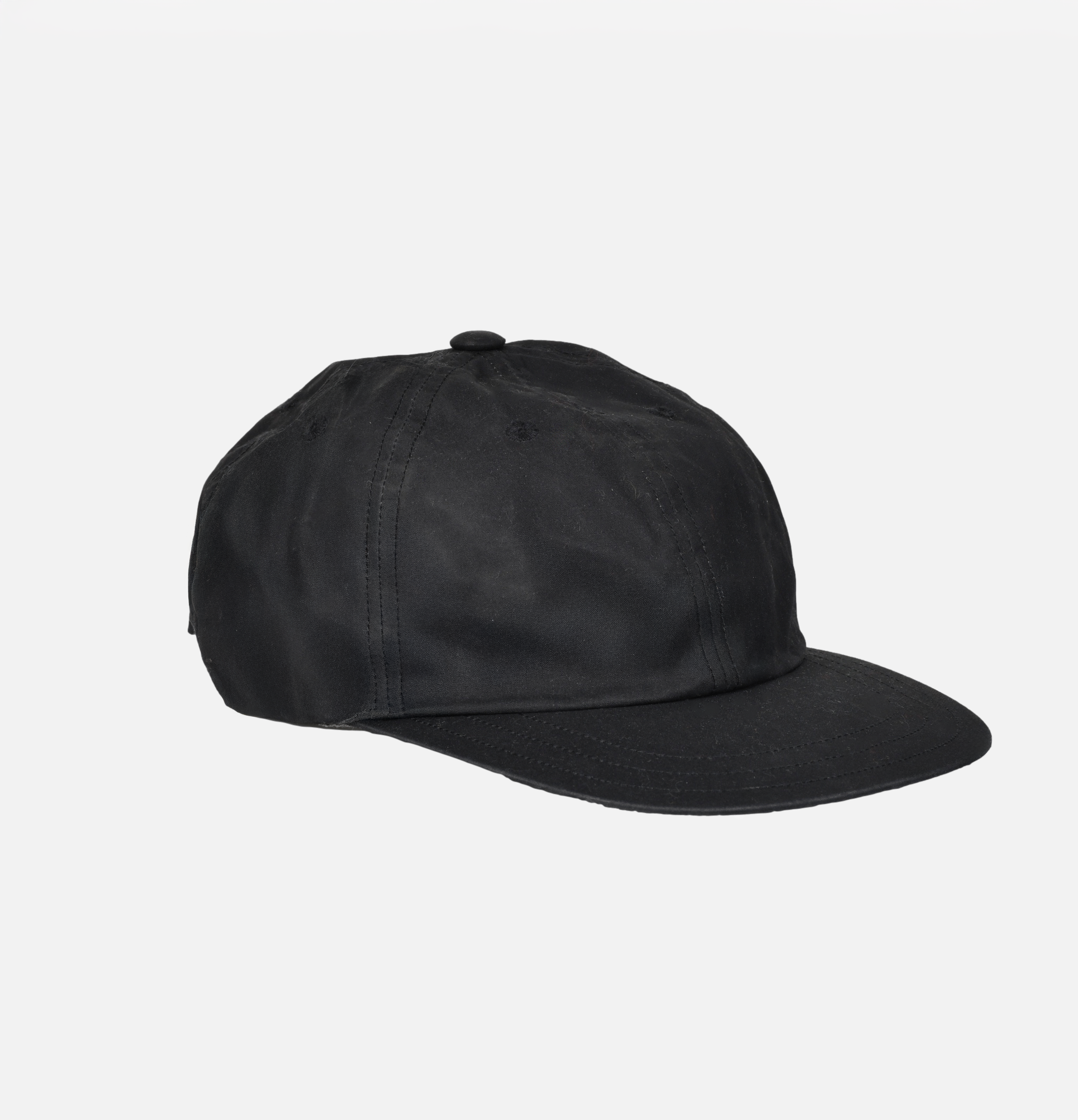 Waxed Cotton Ball Cap Buckle Black