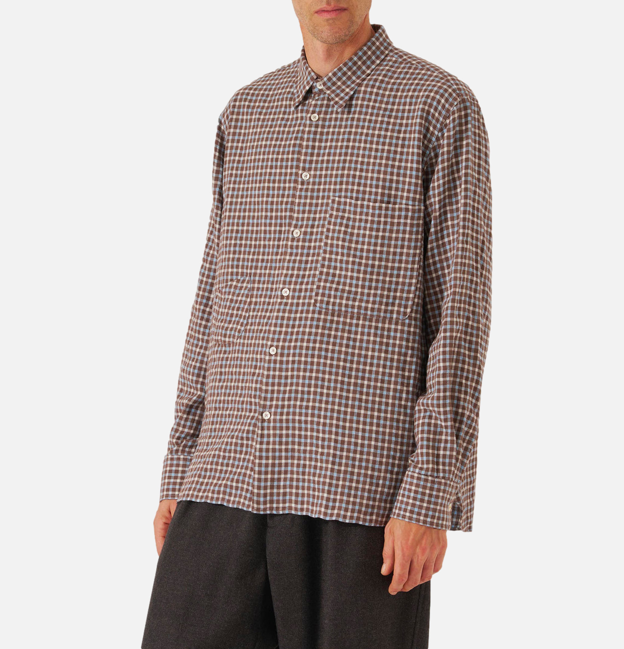 Station Shirt Check Brown
