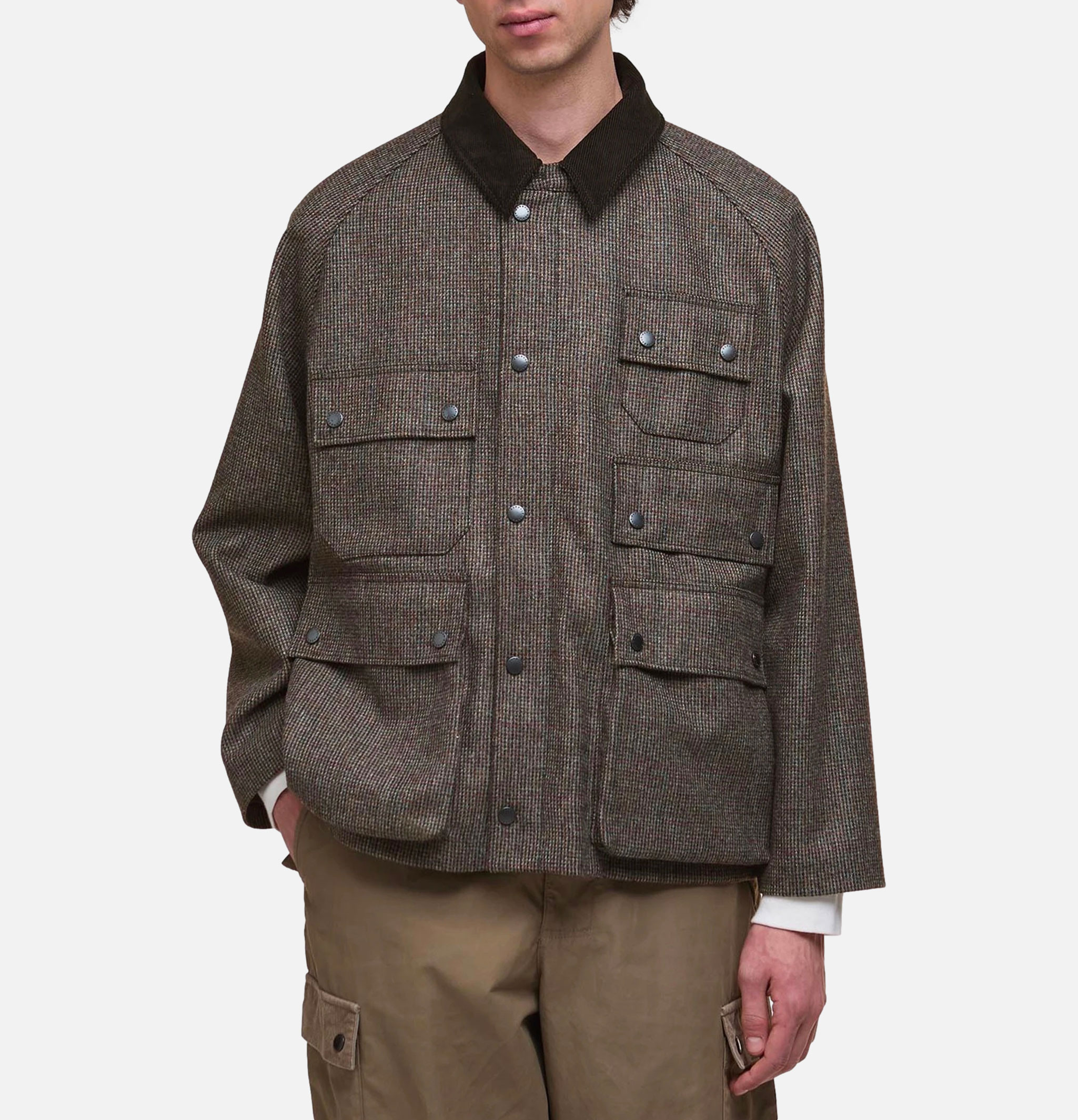 Editor Wool Jacket Olive Check