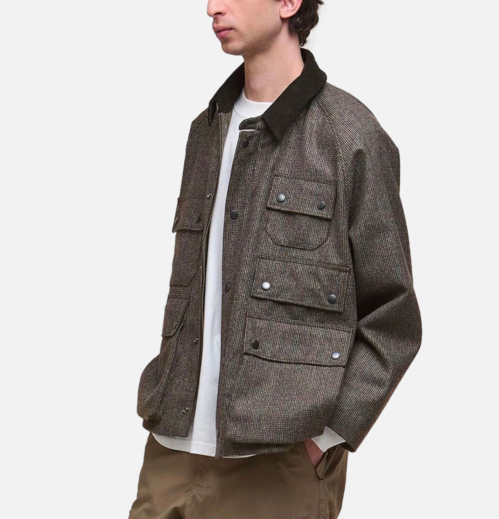 Editor Wool Jacket Olive Check