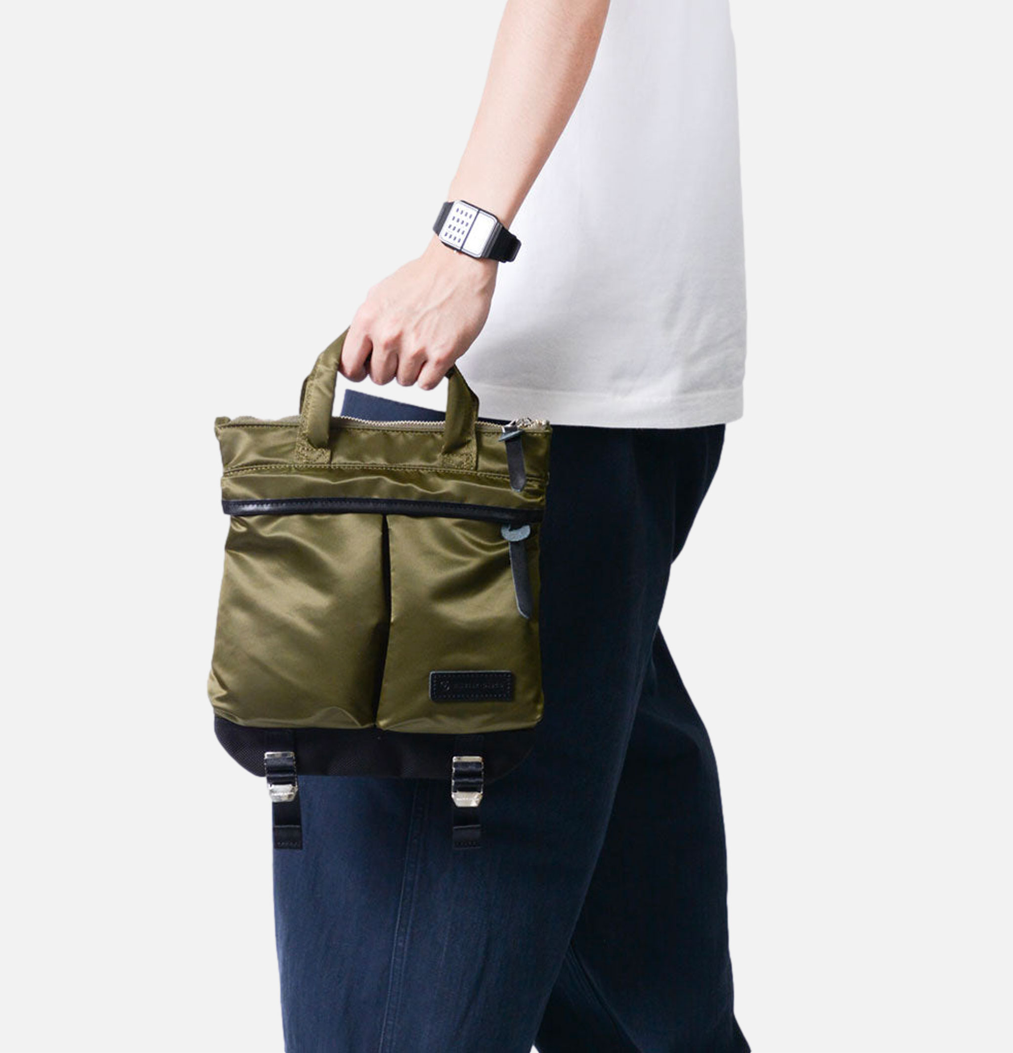 Master Piece Lightning Tote Bag Small Khaki