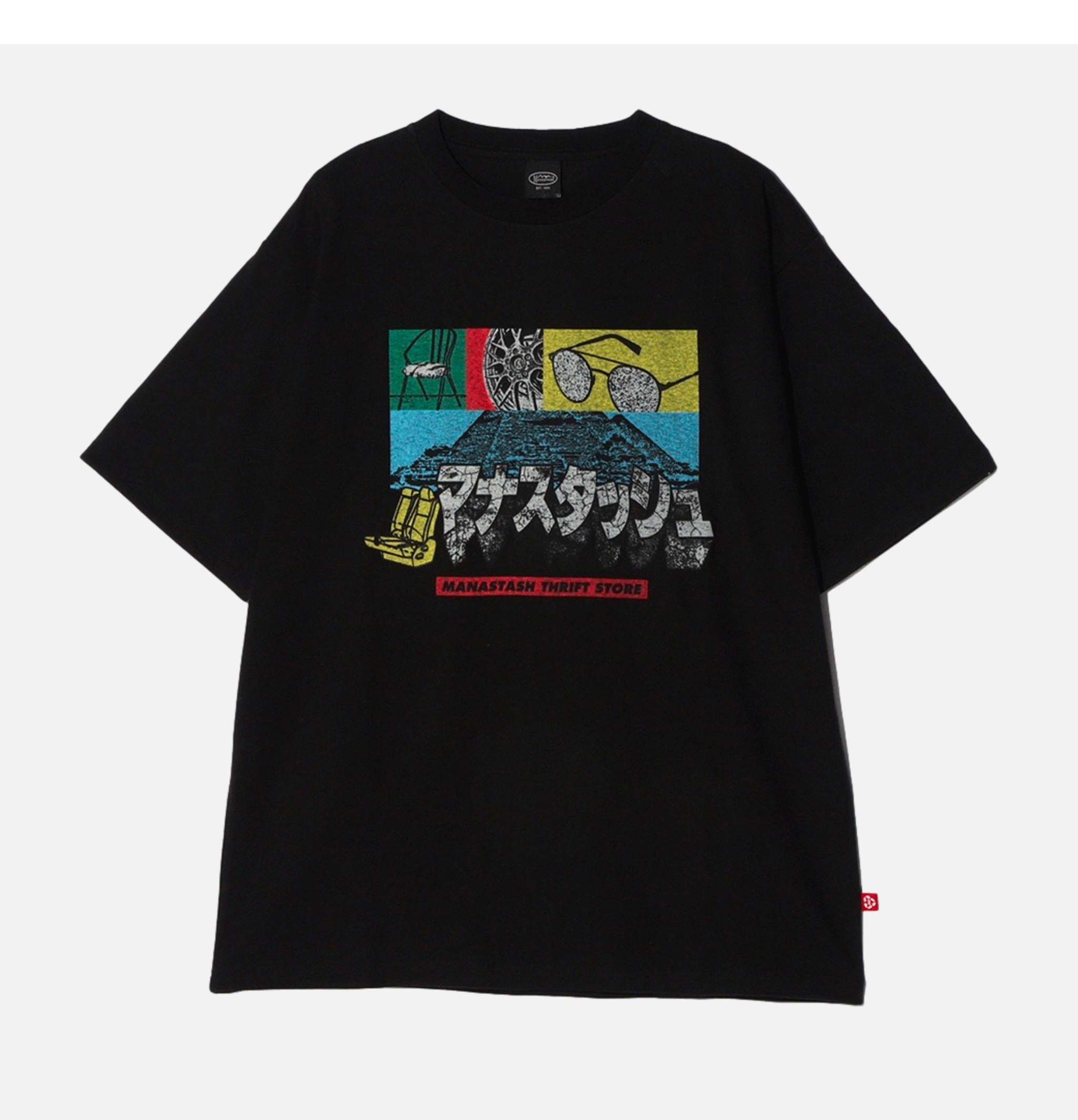 Manastash Ctn Tee Color Blocking Black T-shirt