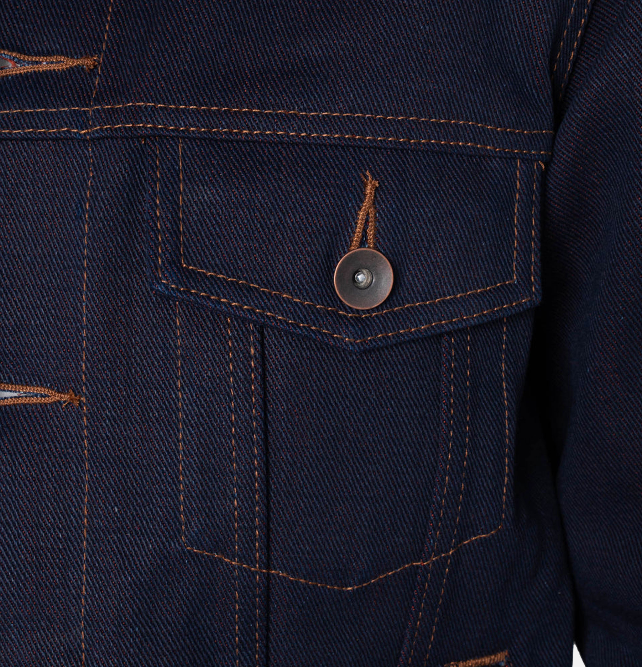 Unbranded Brand UB991 Jacket 21oz Red Weft Indigo