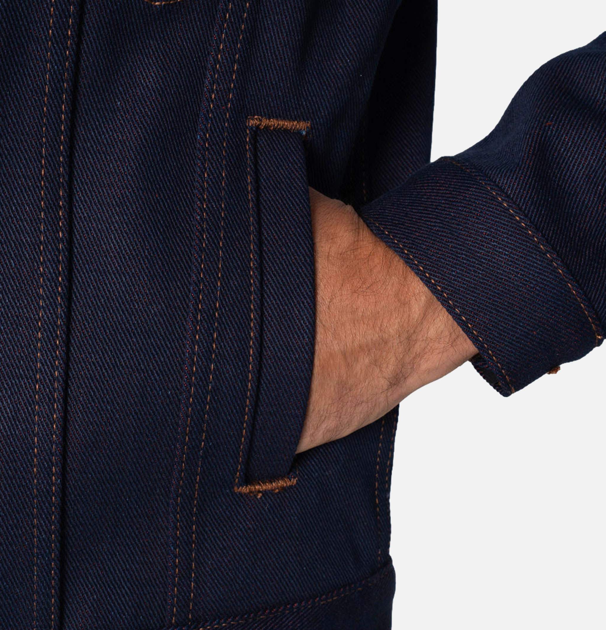 Unbranded Brand UB991 Jacket 21oz Red Weft Indigo