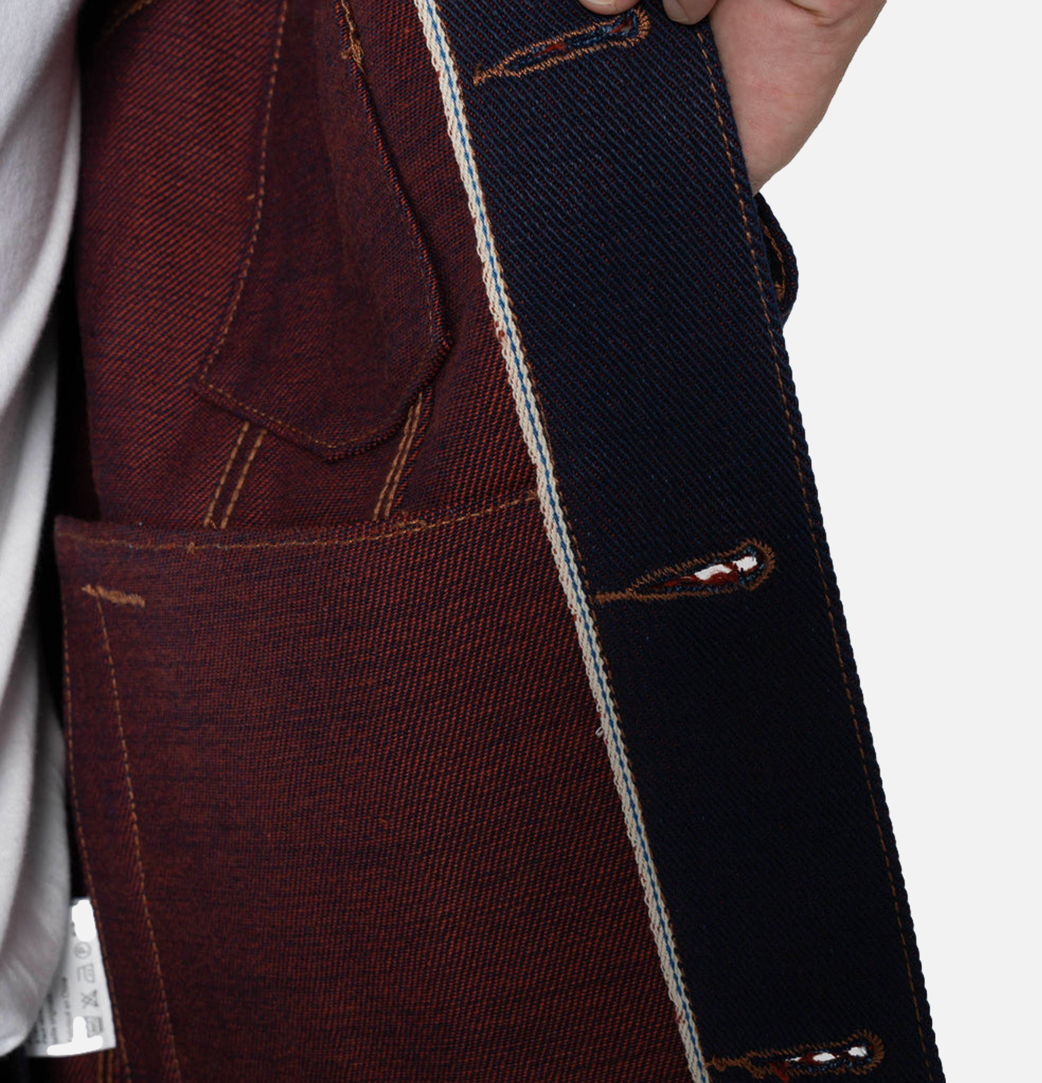 Unbranded Brand UB991 Jacket 21oz Red Weft Indigo