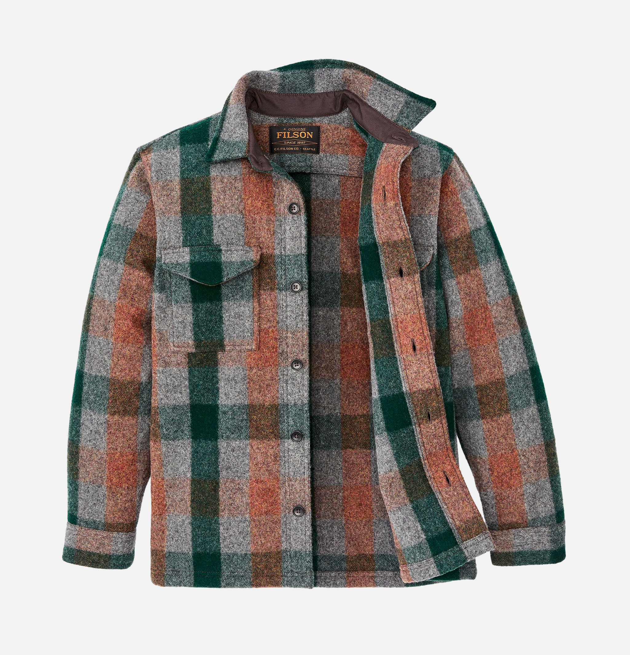 Filson Mackinaw Wool Jacket Shirt Green Oran Filson Mackinaw Wool Jacket Shirt Green Oran