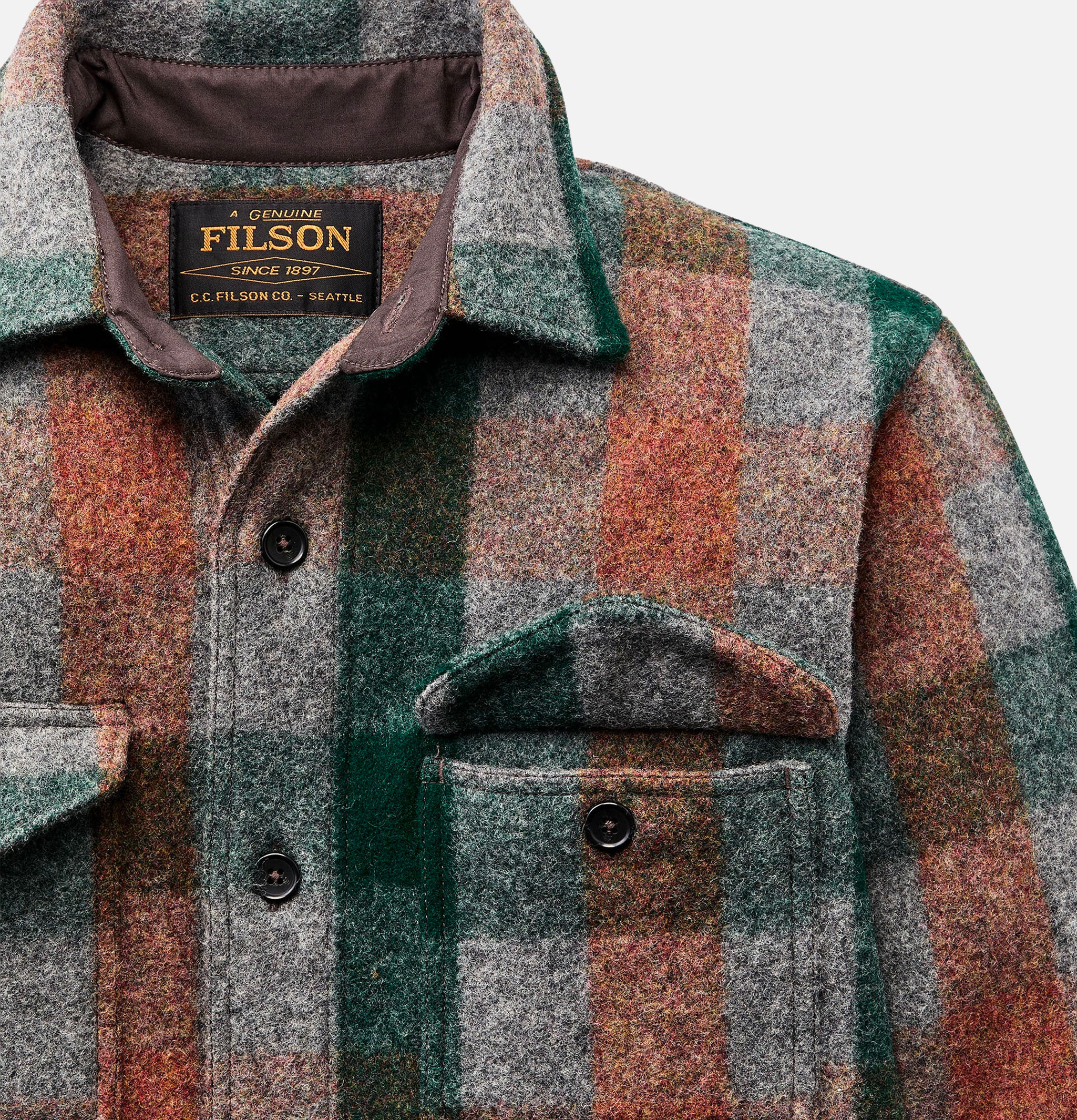 Filson Mackinaw Wool Jacket Shirt Green Oran Filson Mackinaw Wool Jacket Shirt Green Oran