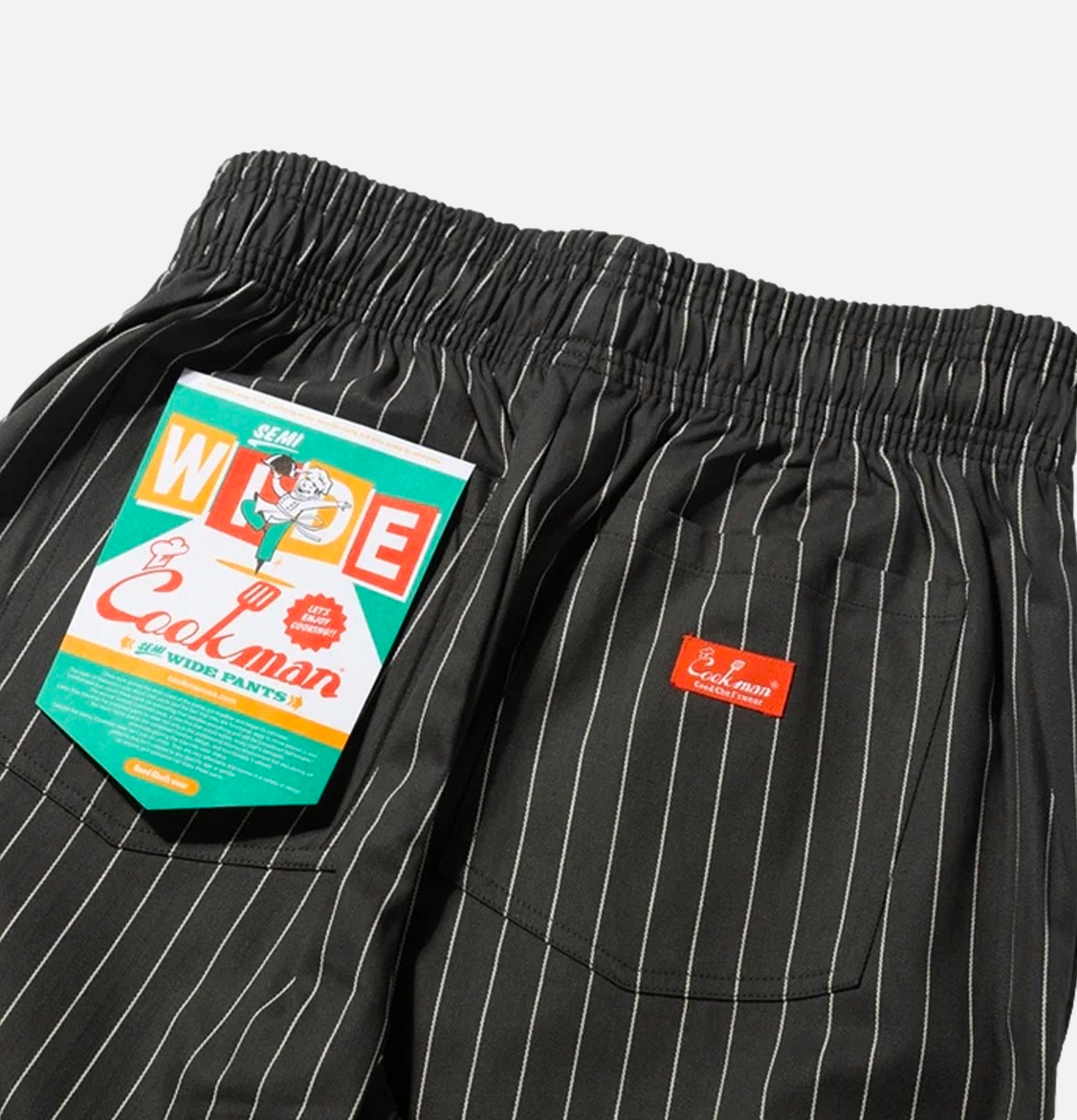 Cookman Semi-Wide Herringbone Stripe Charcoal Pants Cookman Semi-Wide Herringbone Stripe Charcoal Pants