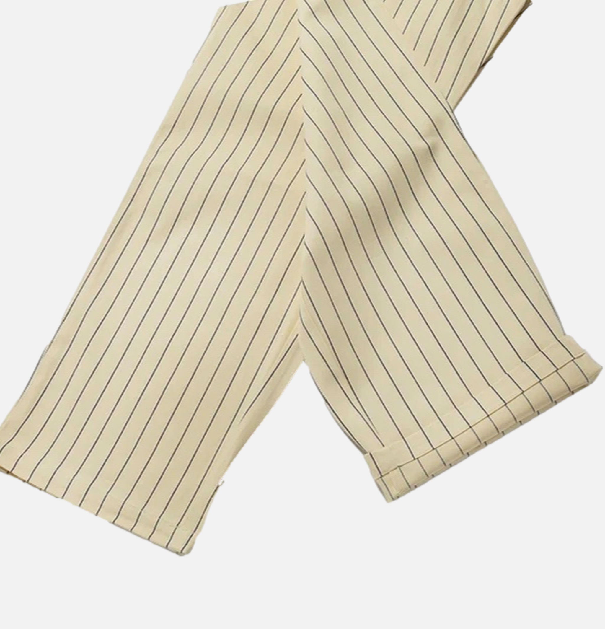 Cookman Semi-Wide Herringbone Stripe Cream Pants Cookman Semi-Wide Herringbone Stripe Cream Pants