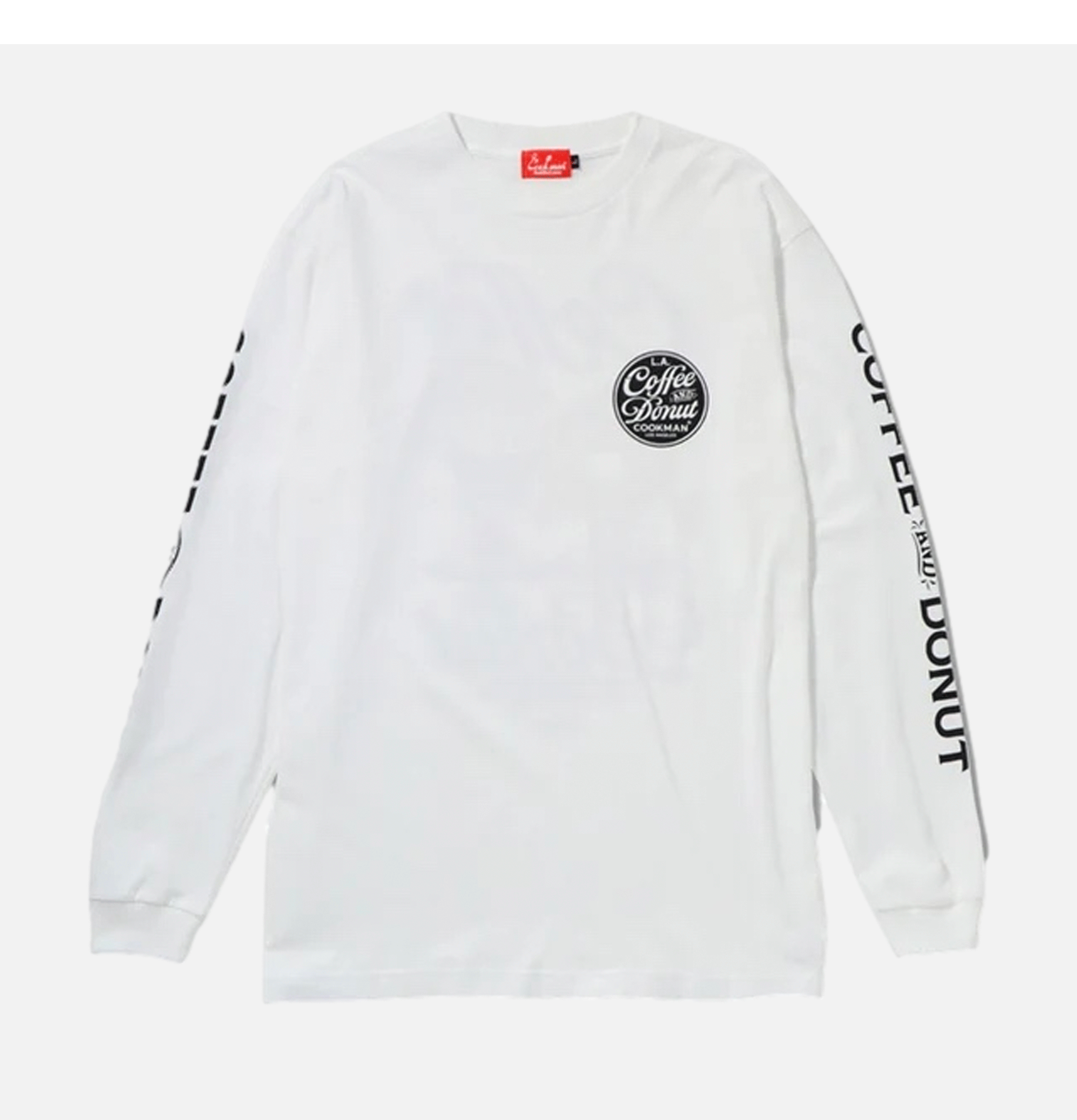 Cookman Tee Ls Coffee Donut White
