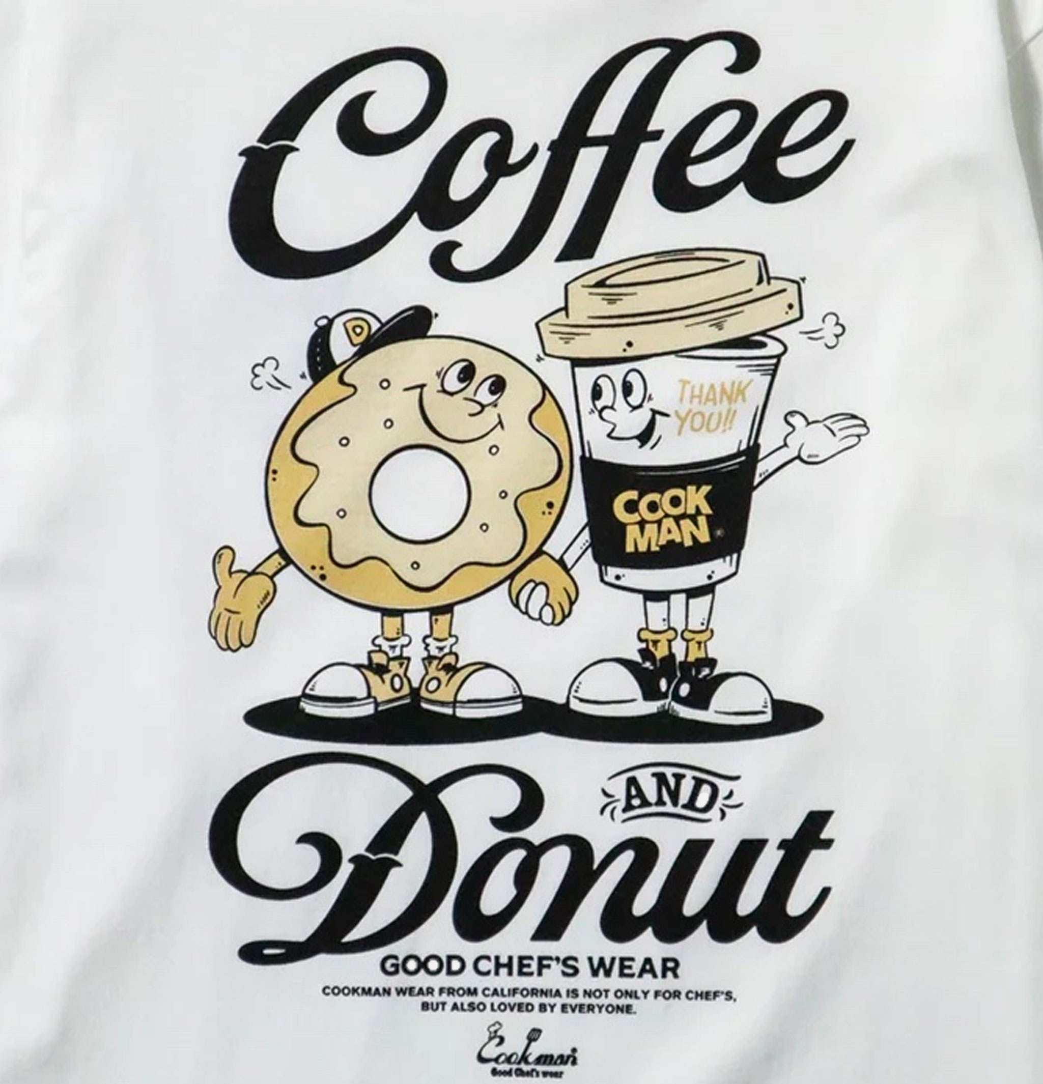 Cookman Tee Ls Coffee Donut White Cookman Tee Ls Coffee Donut White