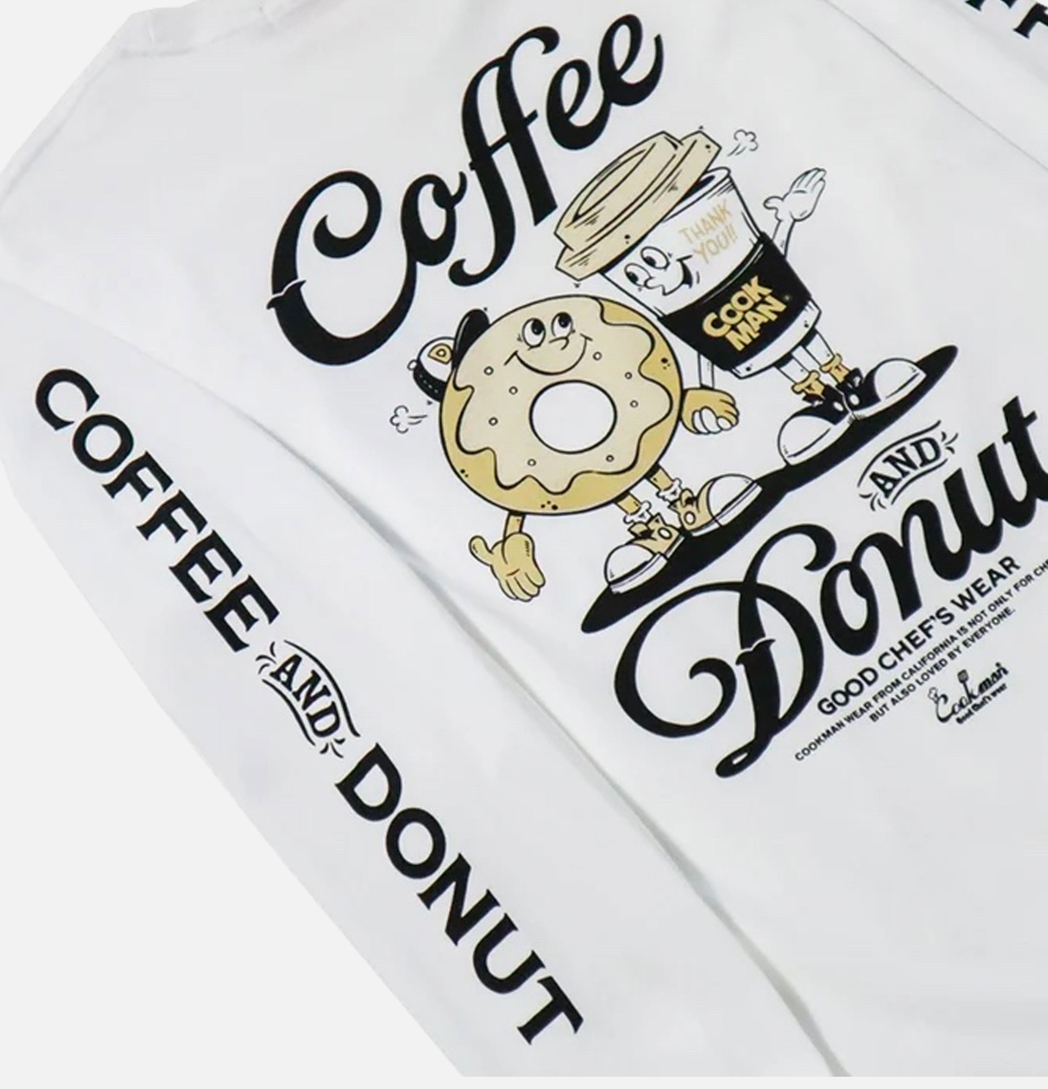 Cookman Tee Ls Coffee Donut White Cookman Tee Ls Coffee Donut White