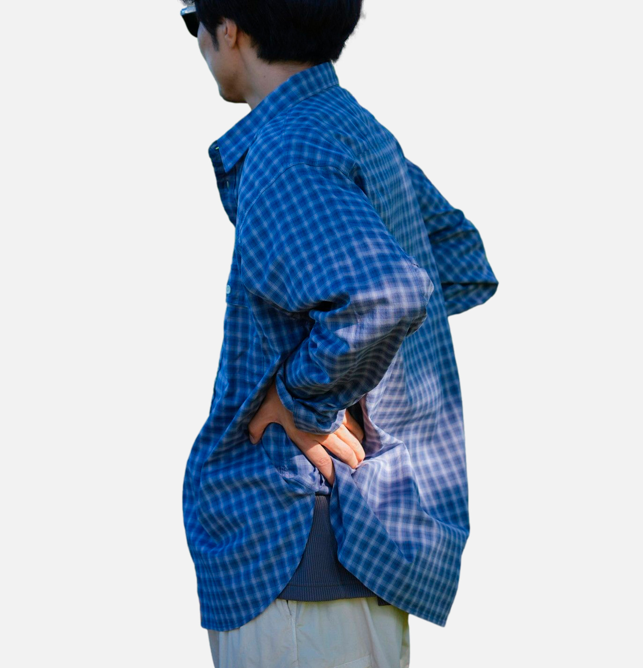 Ombre Check Shirt Blue