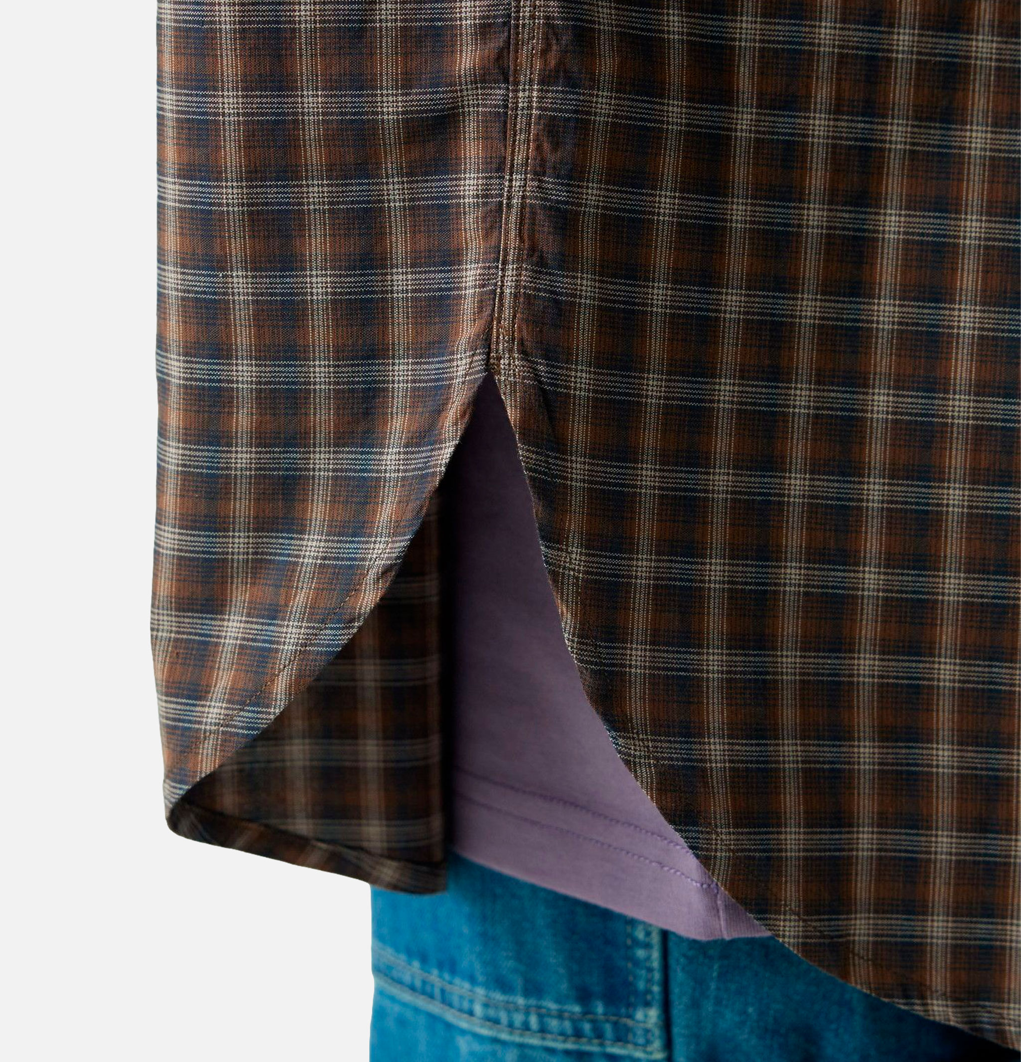 Ombre Check Shirt Brown