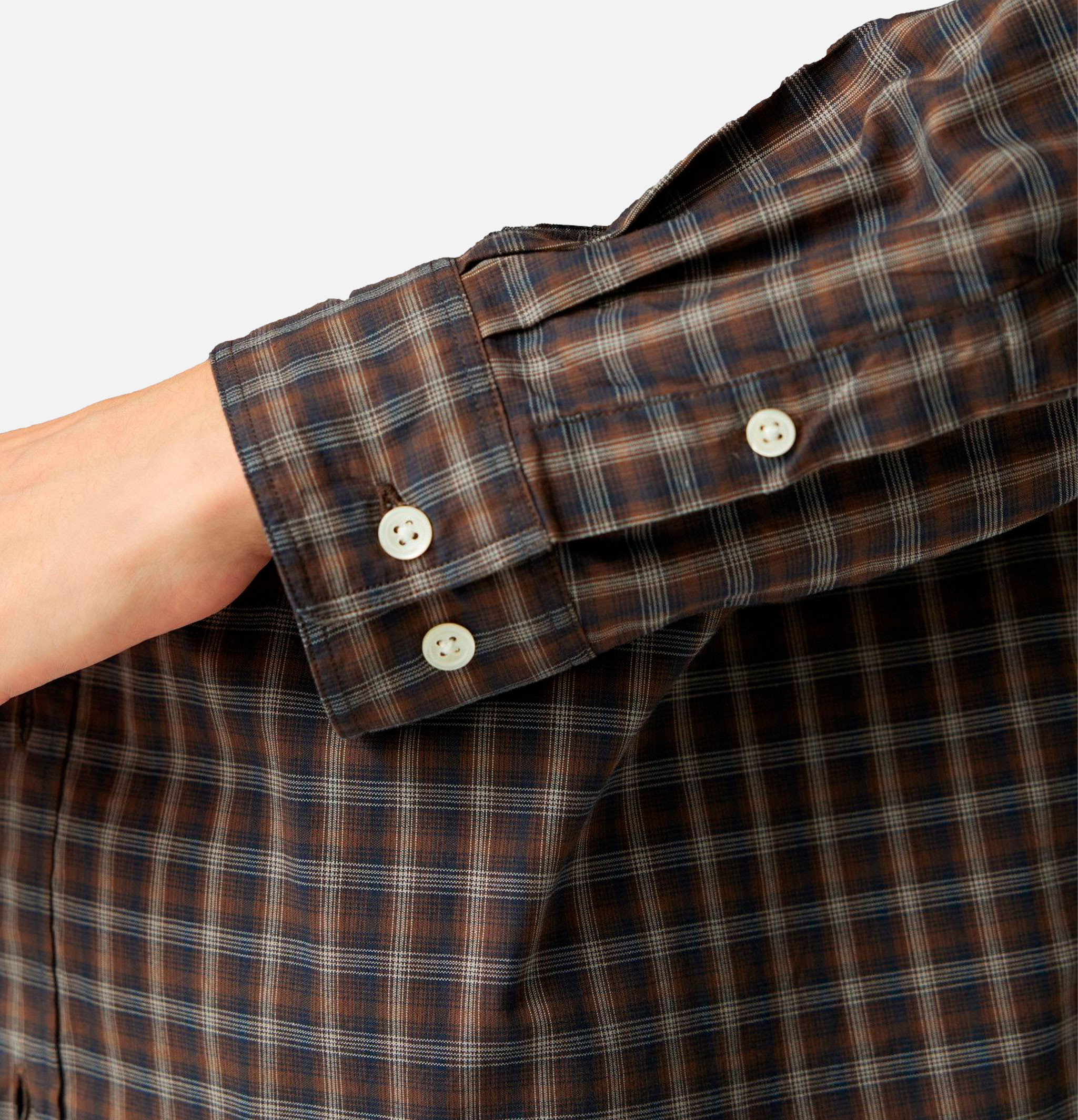 Ombre Check Shirt Brown