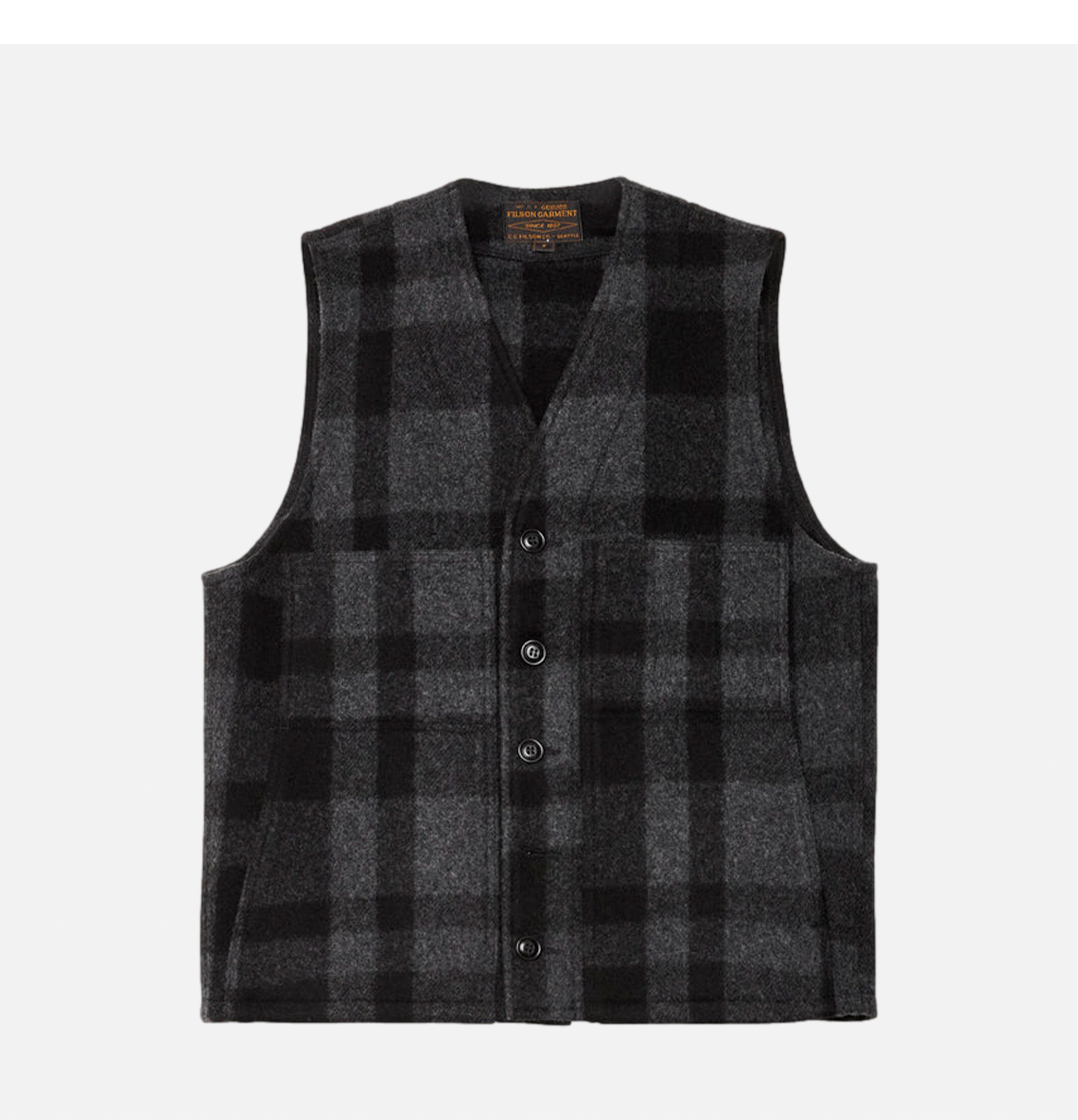Mackinaw Wool Vest Charcoal Bl