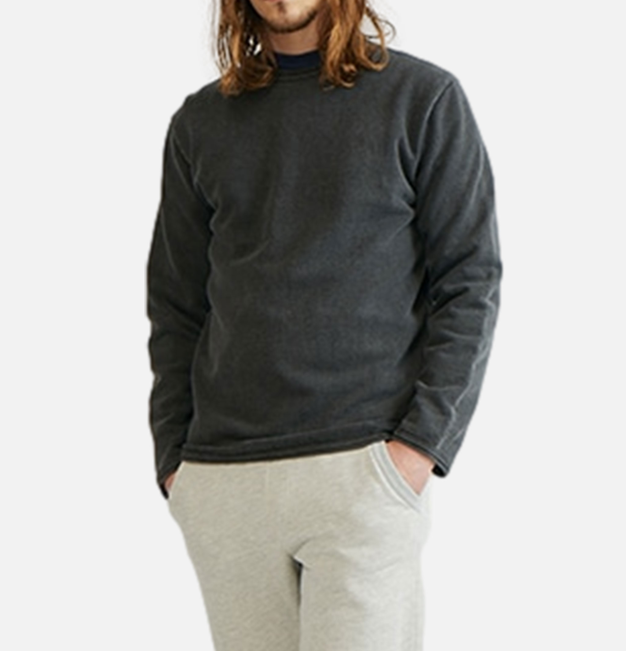 Good On Japan 9oz LS Crew Sweatshirt Non-Pigmented Black