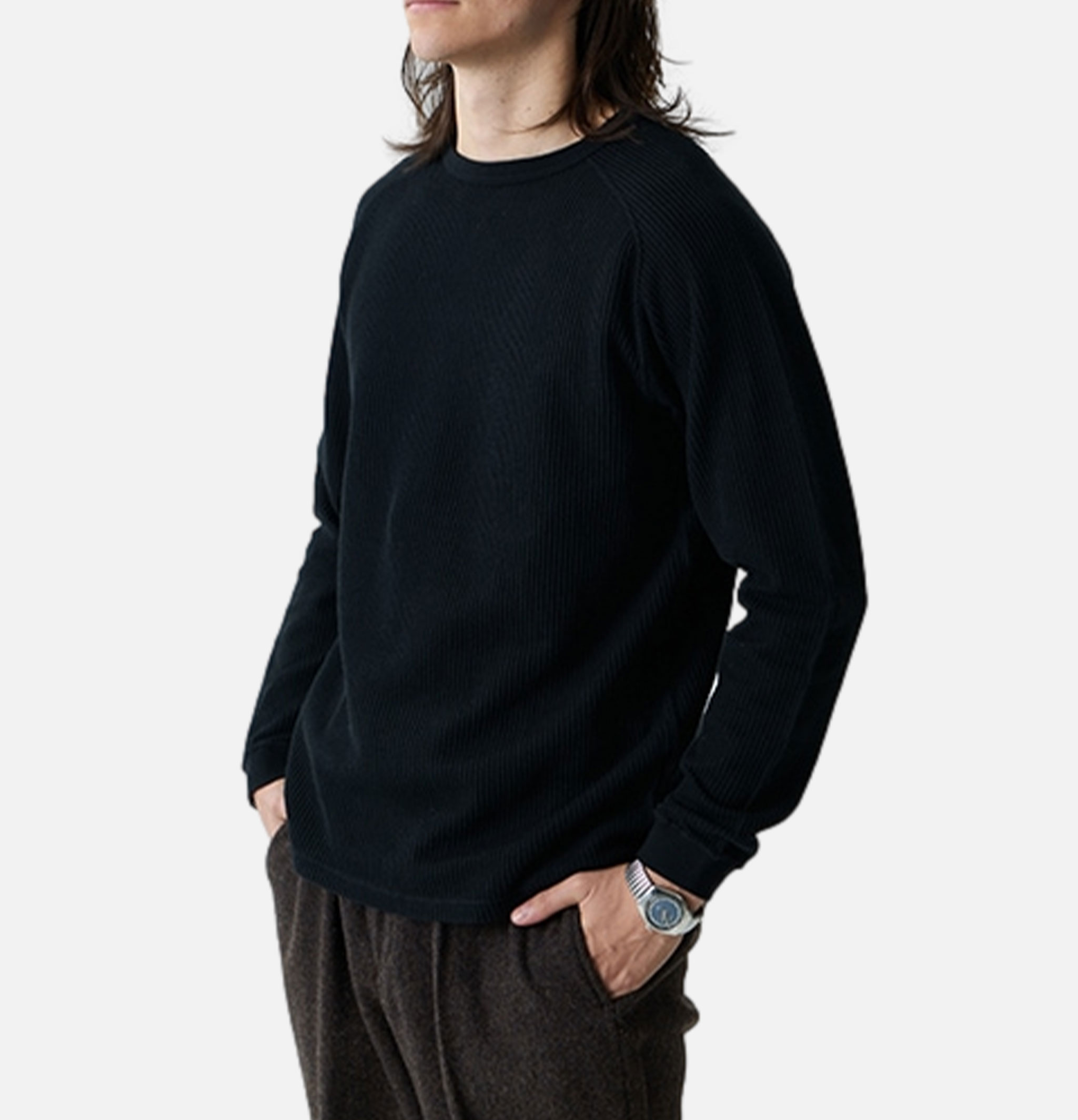 Good On Japan Ls Rib Knit Noir