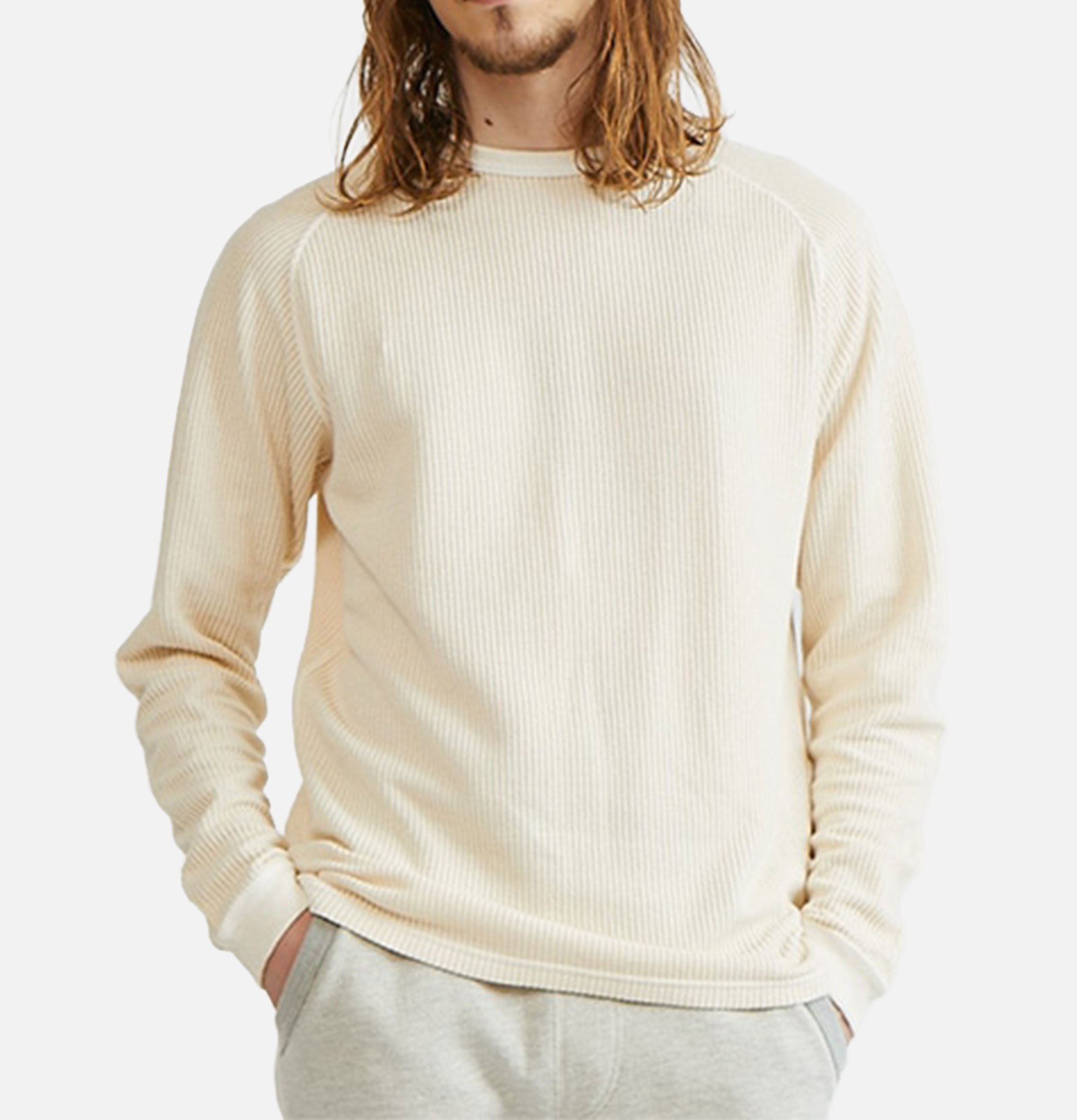 Manche Longue Good On Japan Ls Rib Knit Natural
