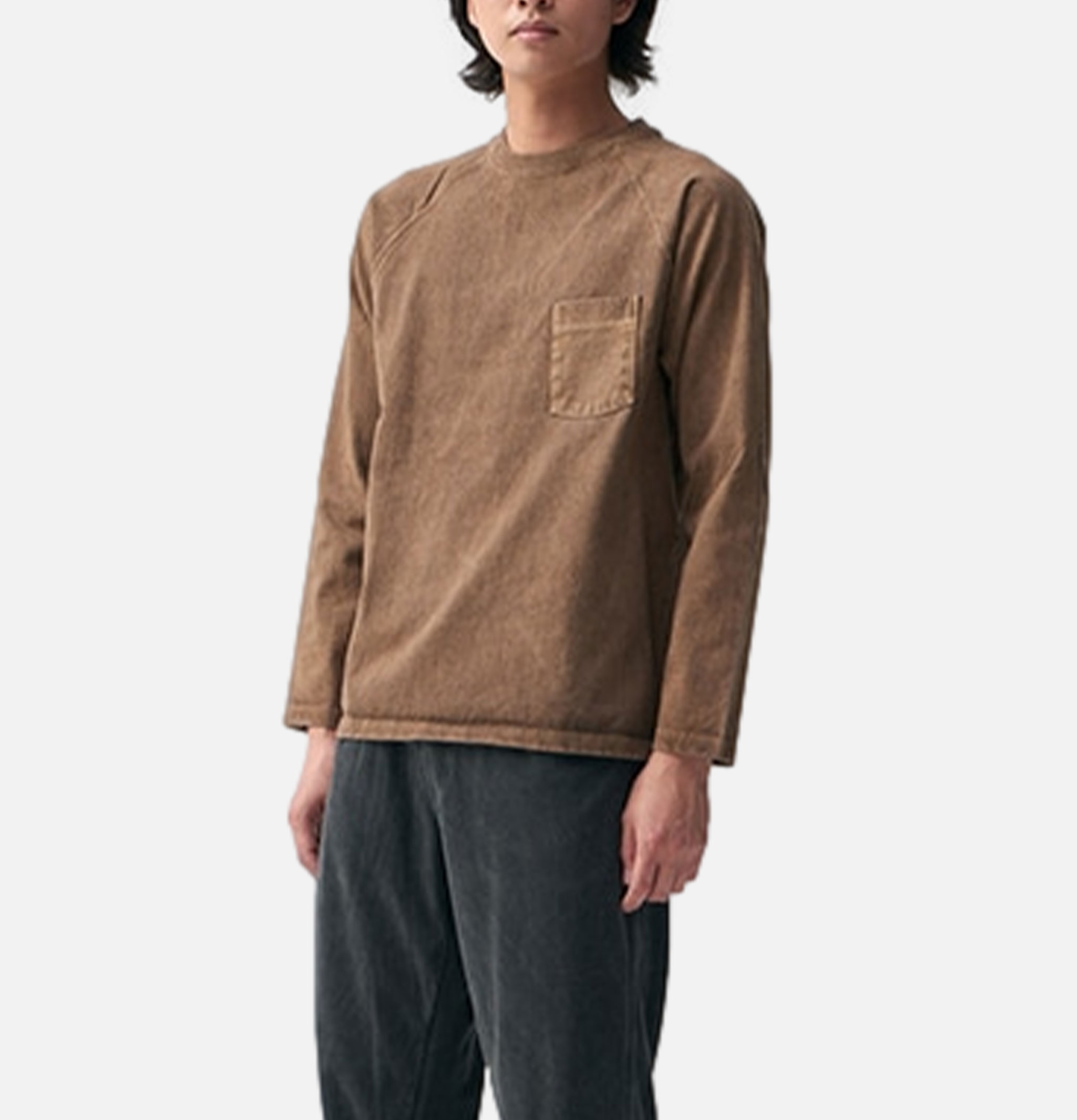 Good On Ls Heavy Raglan Pocket Tee Marron