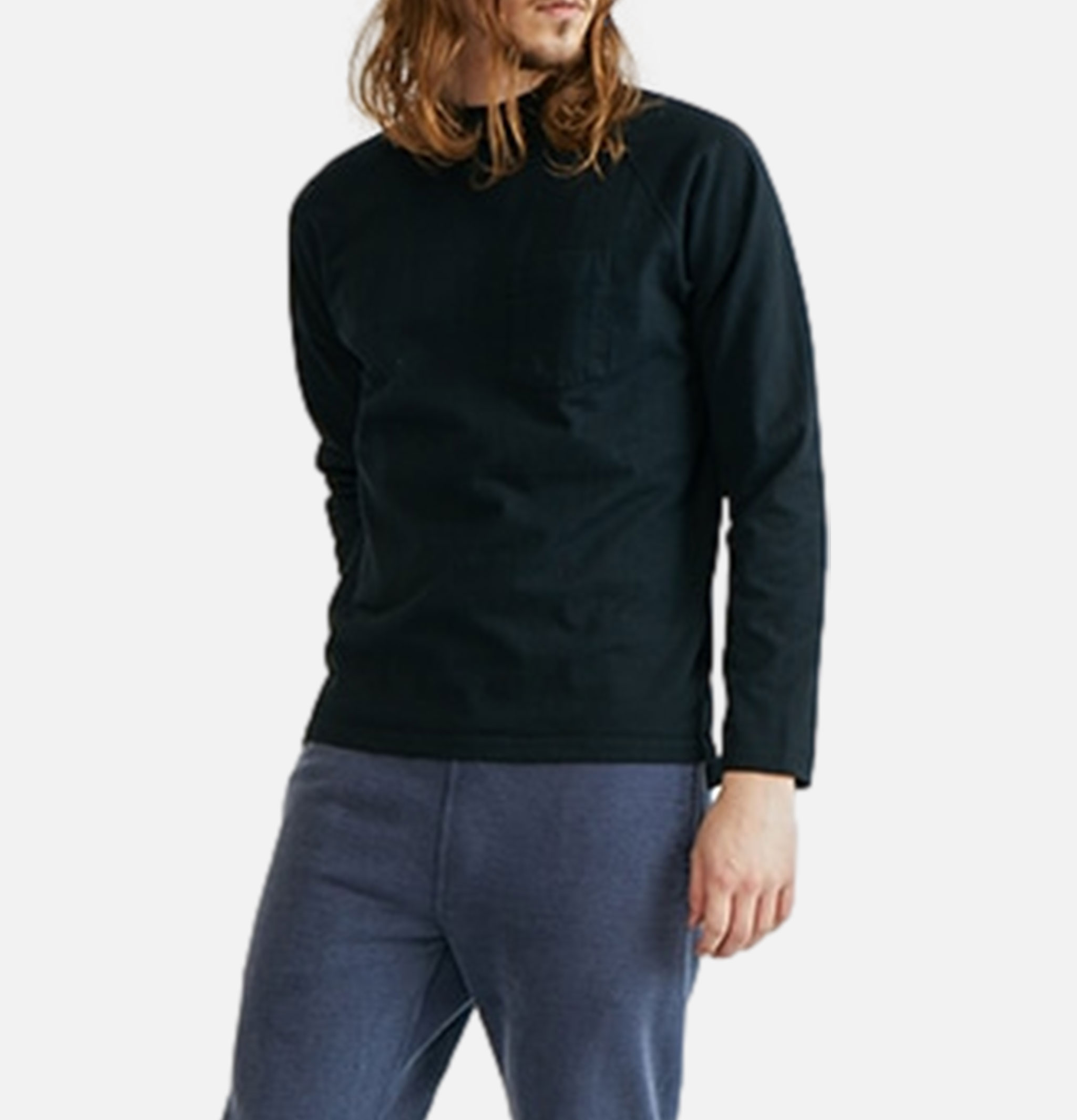 Good On Ls Heavy Raglan Pocket Tee Noir