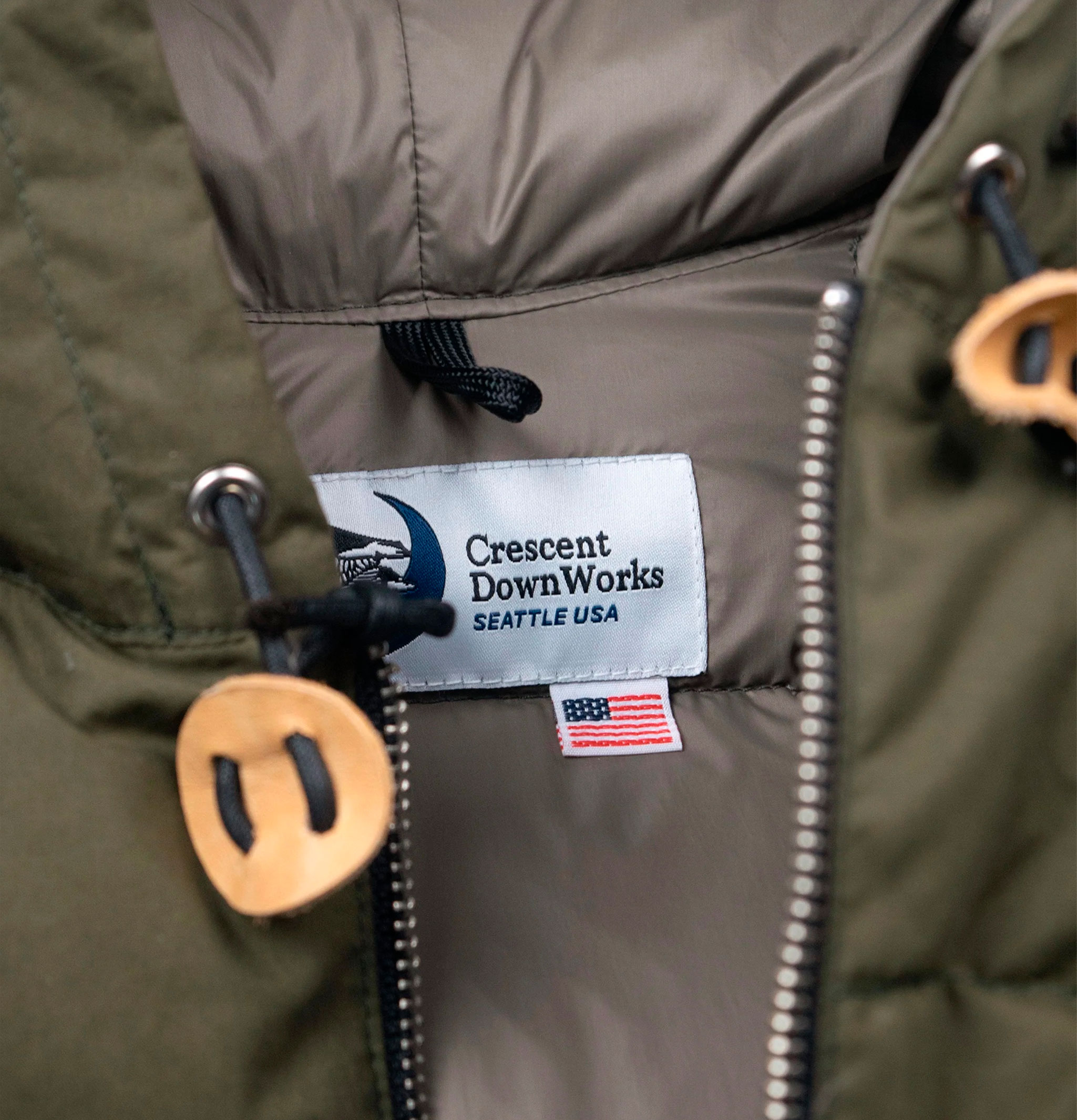 Hooded Sweat Wax Green Wood