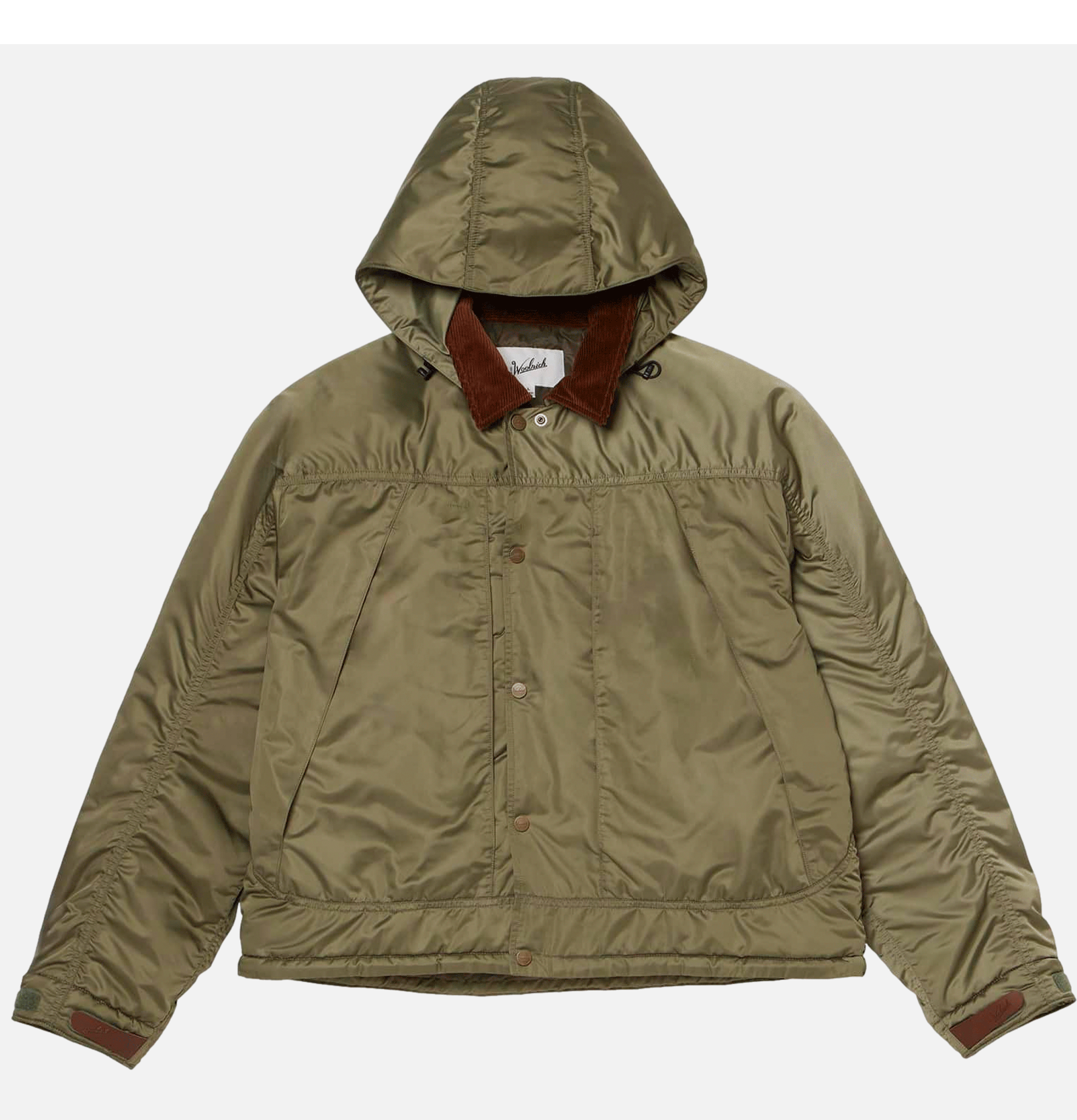 Woolrich Satin Fishing Jacket Olive