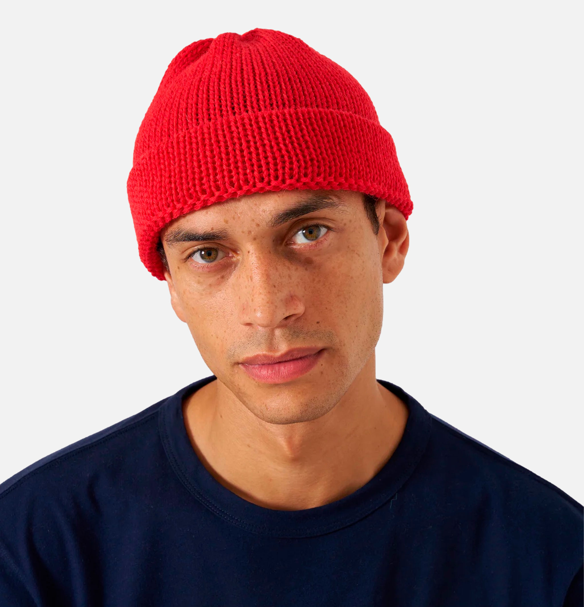 Short Watch Cap Beanie Red
