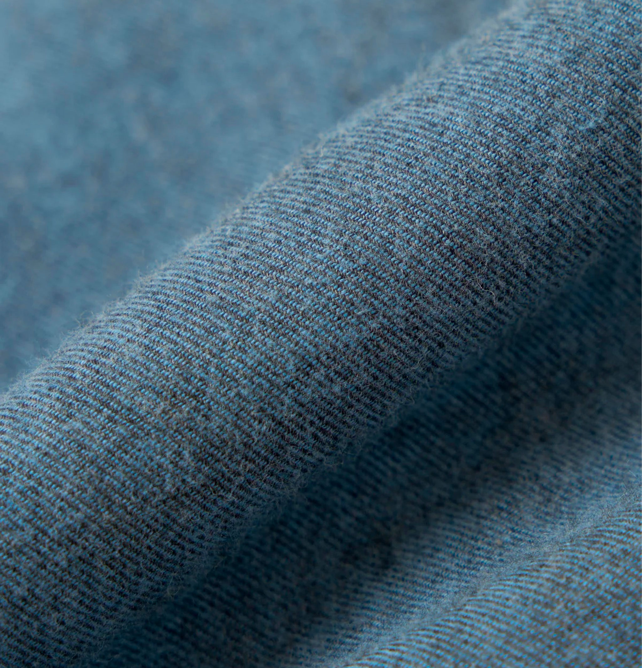 Square Pocket Shirt Blue Brushed Twill