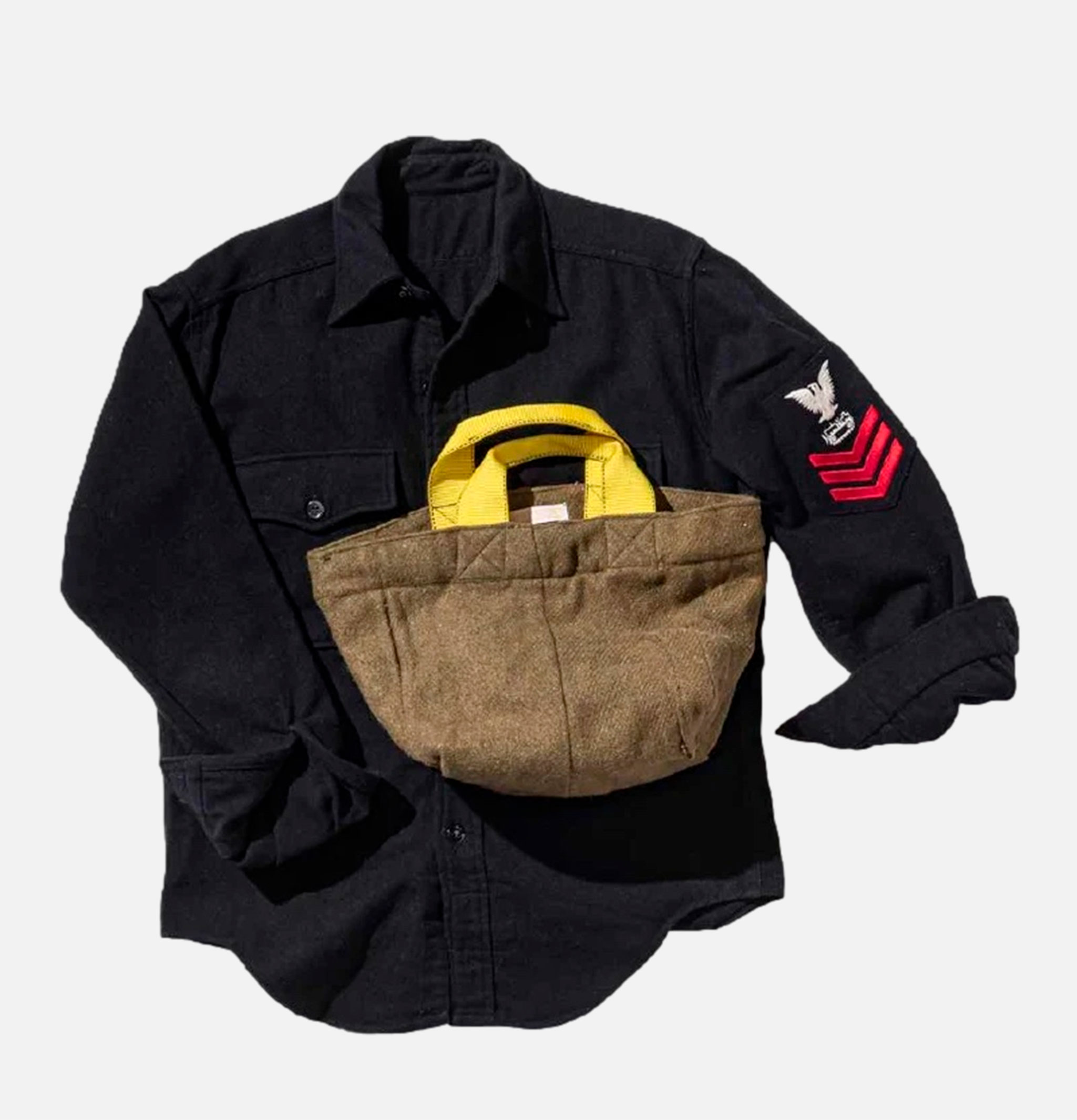 Wool Zip Tote Bag Yellow