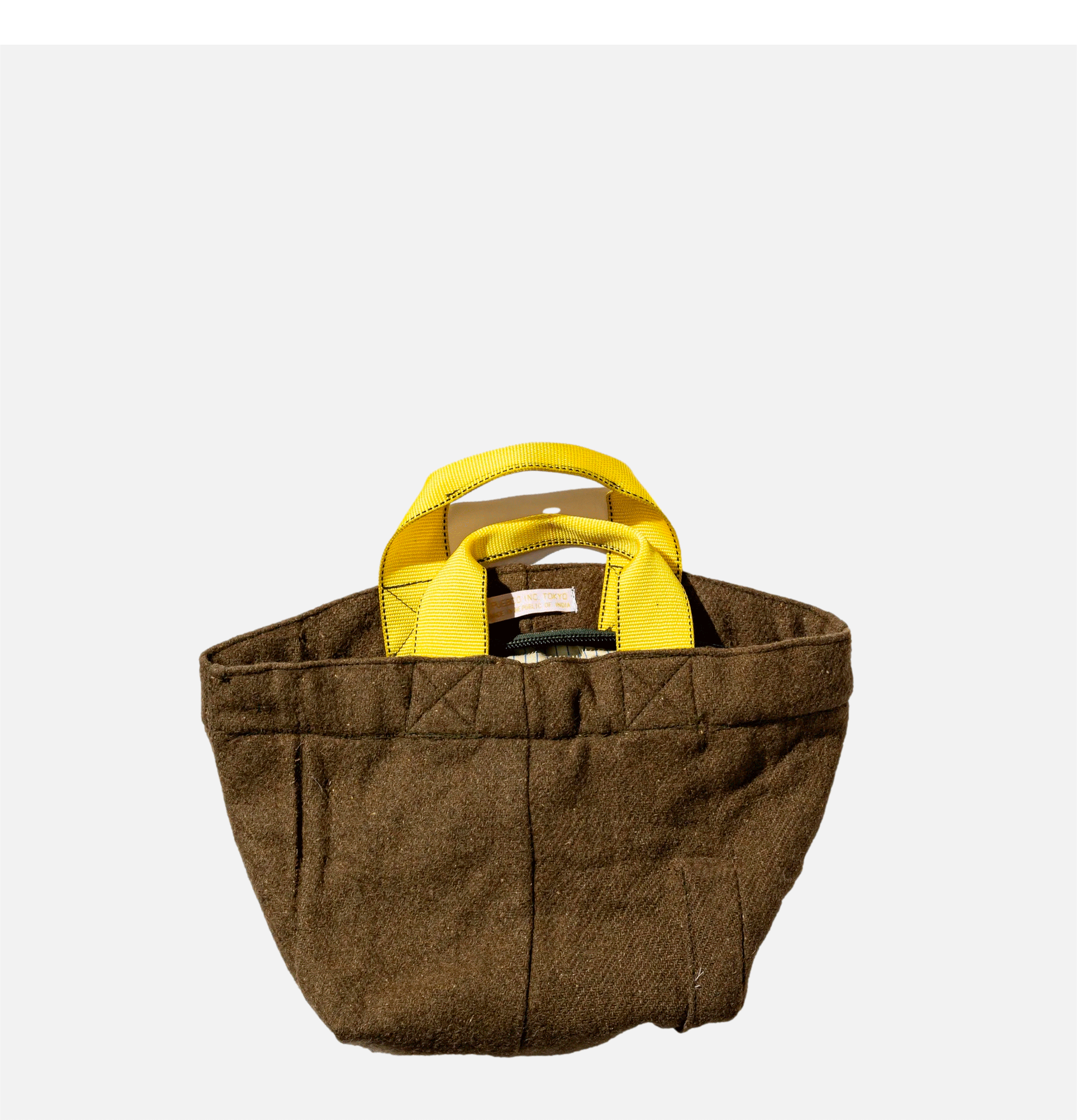Wool Zip Tote Bag Yellow