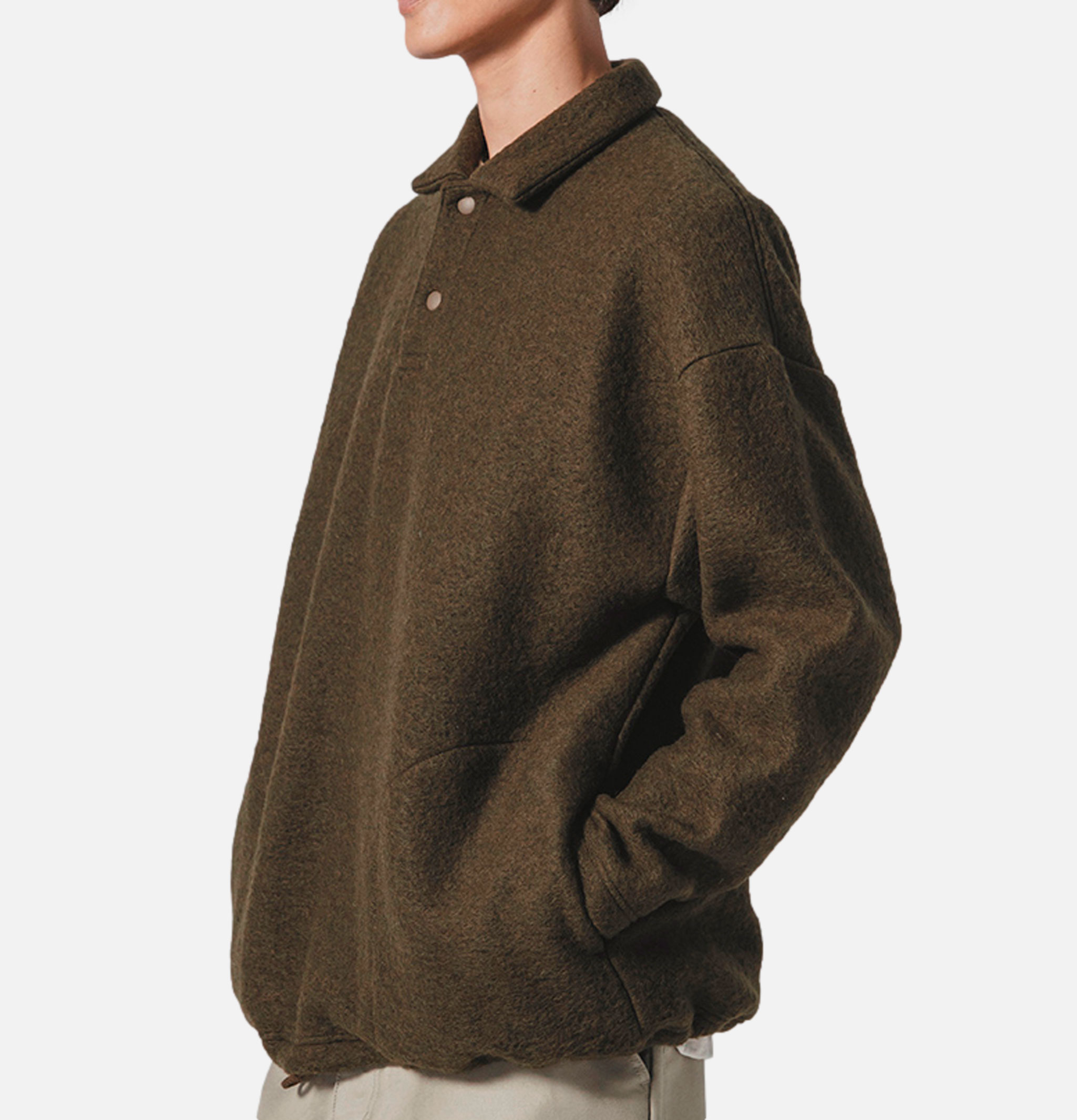 Wool Himo Polo Olive