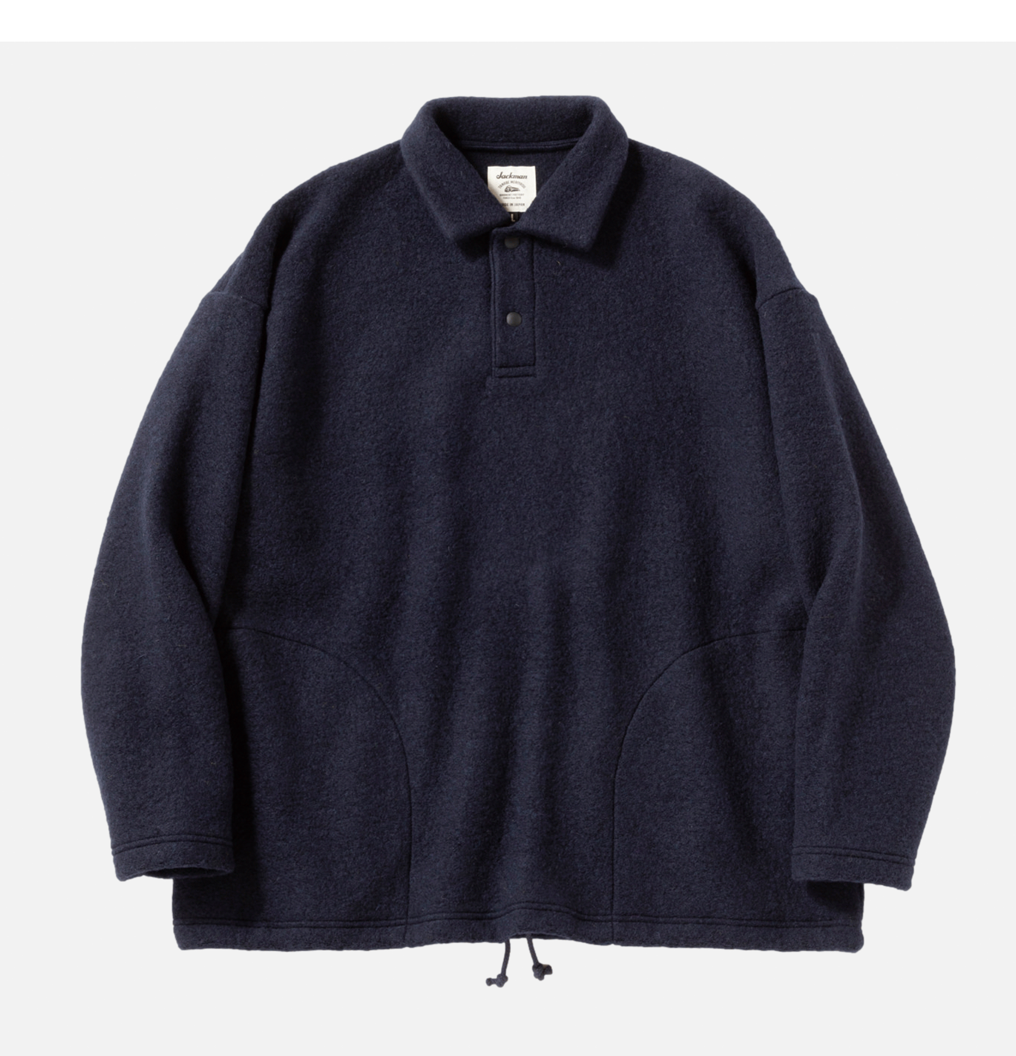 Wool Himo Polo Heather Navy