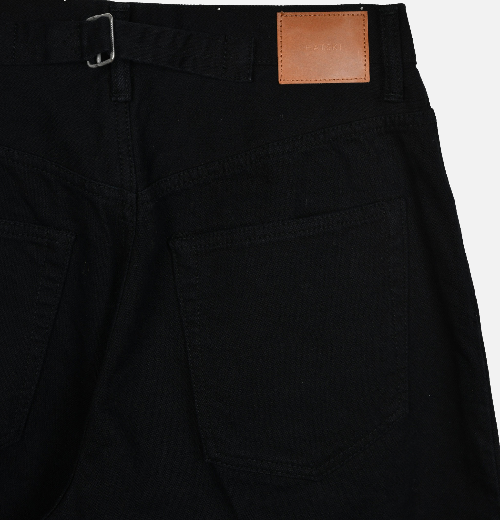Back Buckle Denim Black