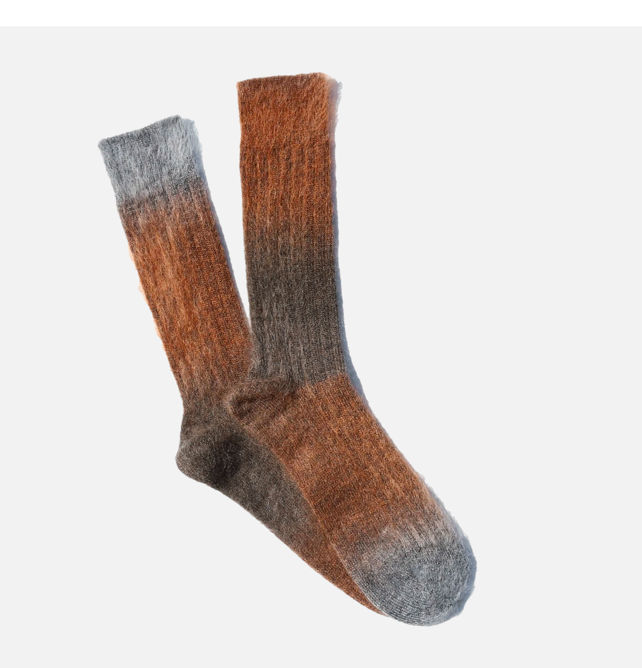 Mohair Rib Socks Brown