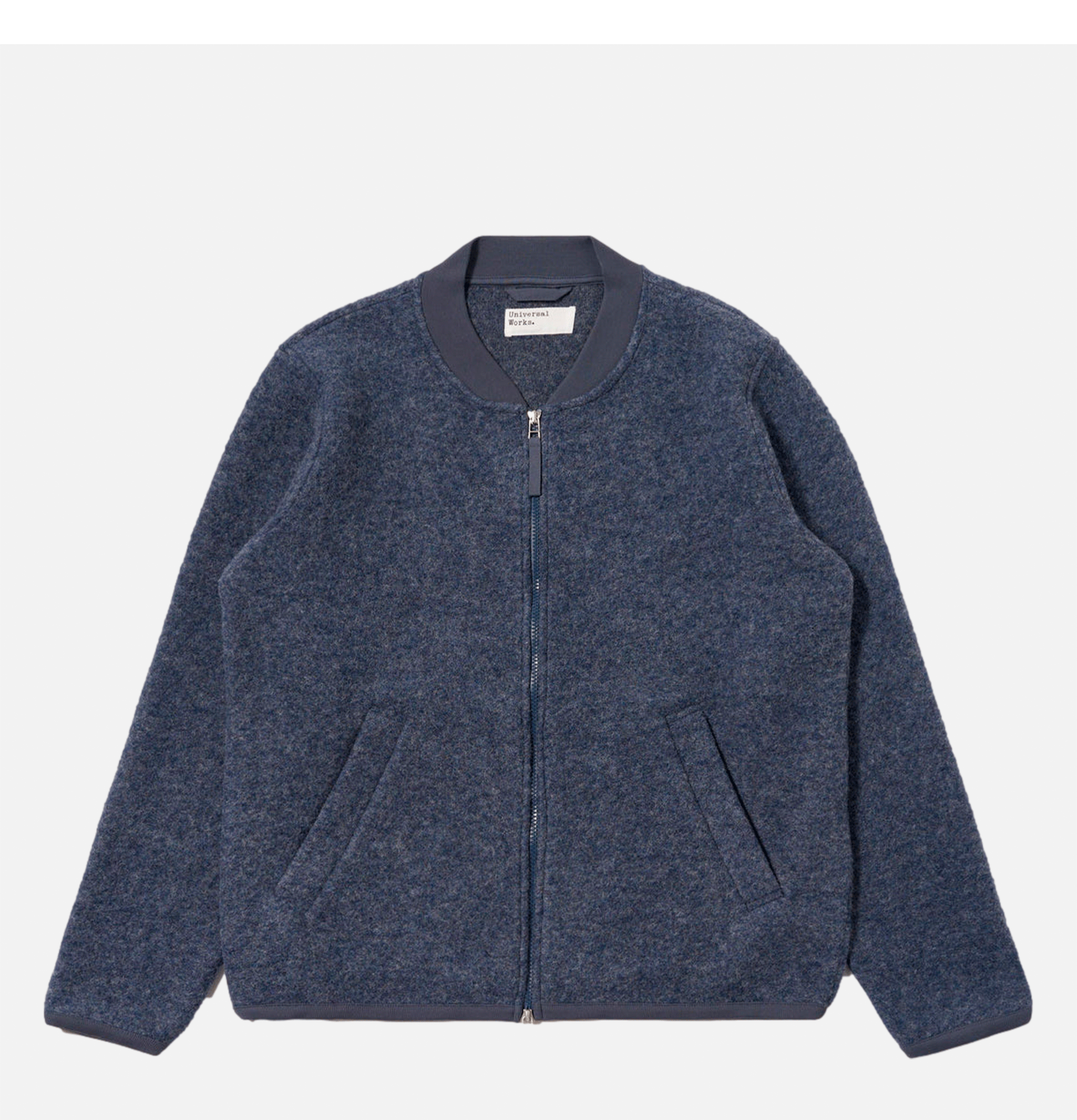 Zip Bomber Wool Slate Blue