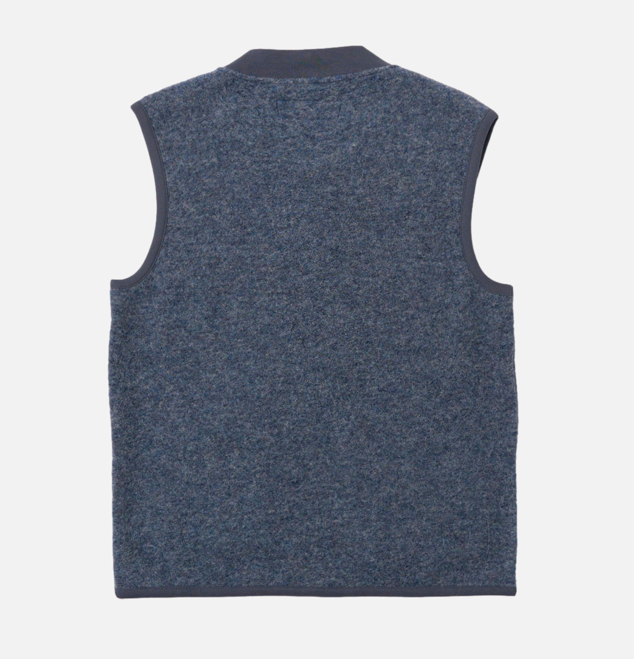 Zip Waistcoat Wool Slate Blue
