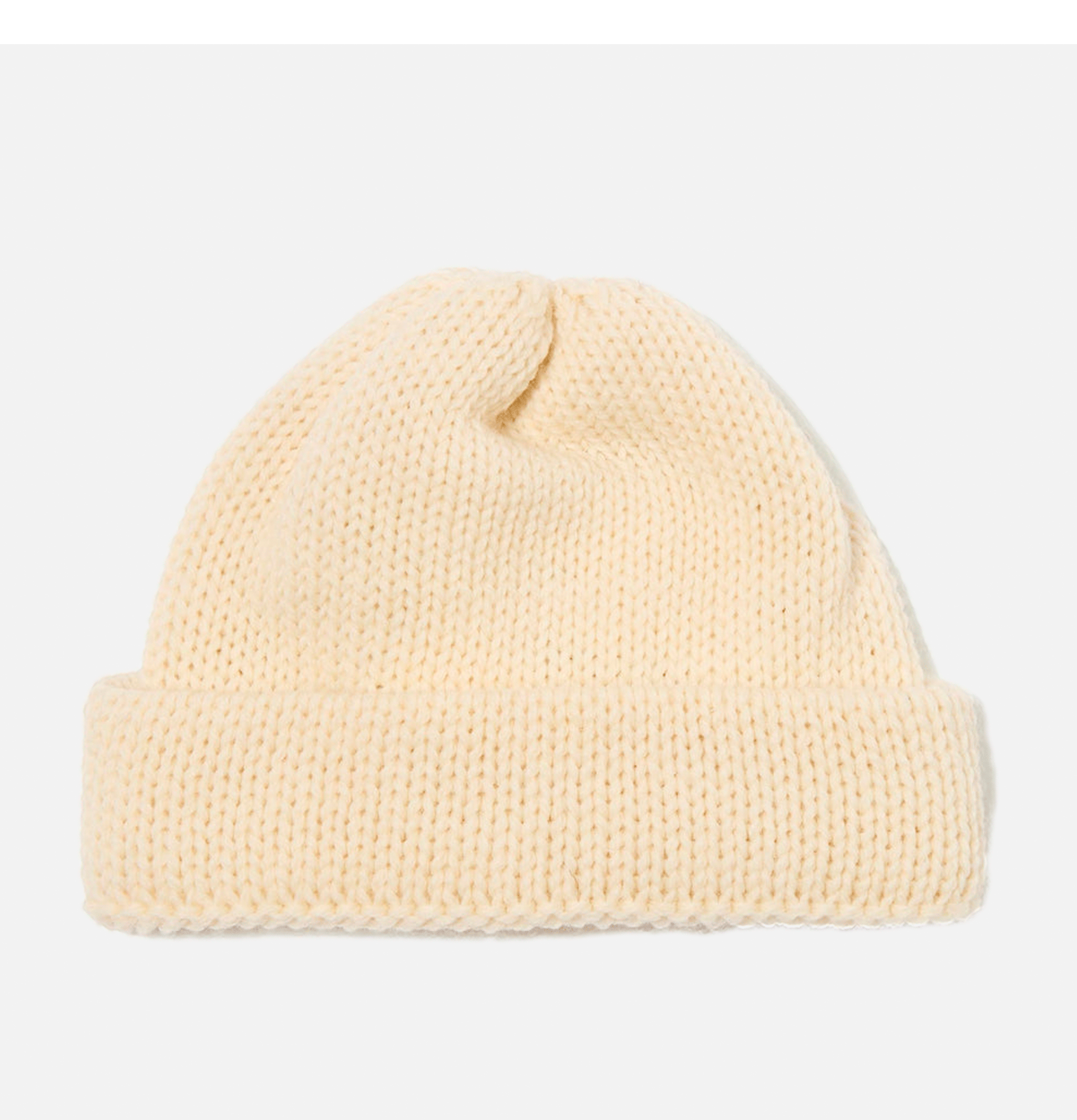 Short Watch Cap Beanie Ecru