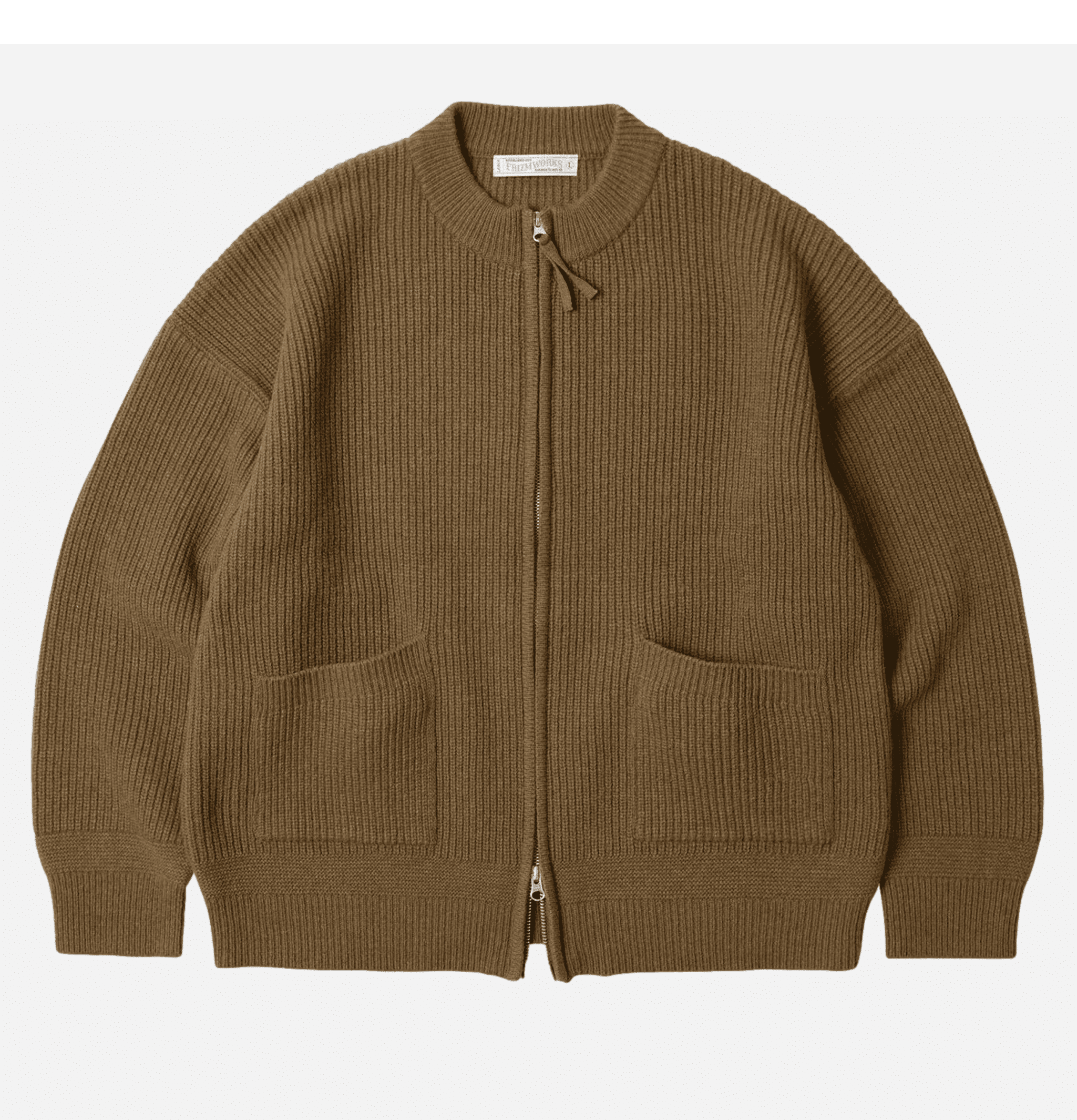 Frizmworks - Wool Deck Zip Cardigan Cinnamon