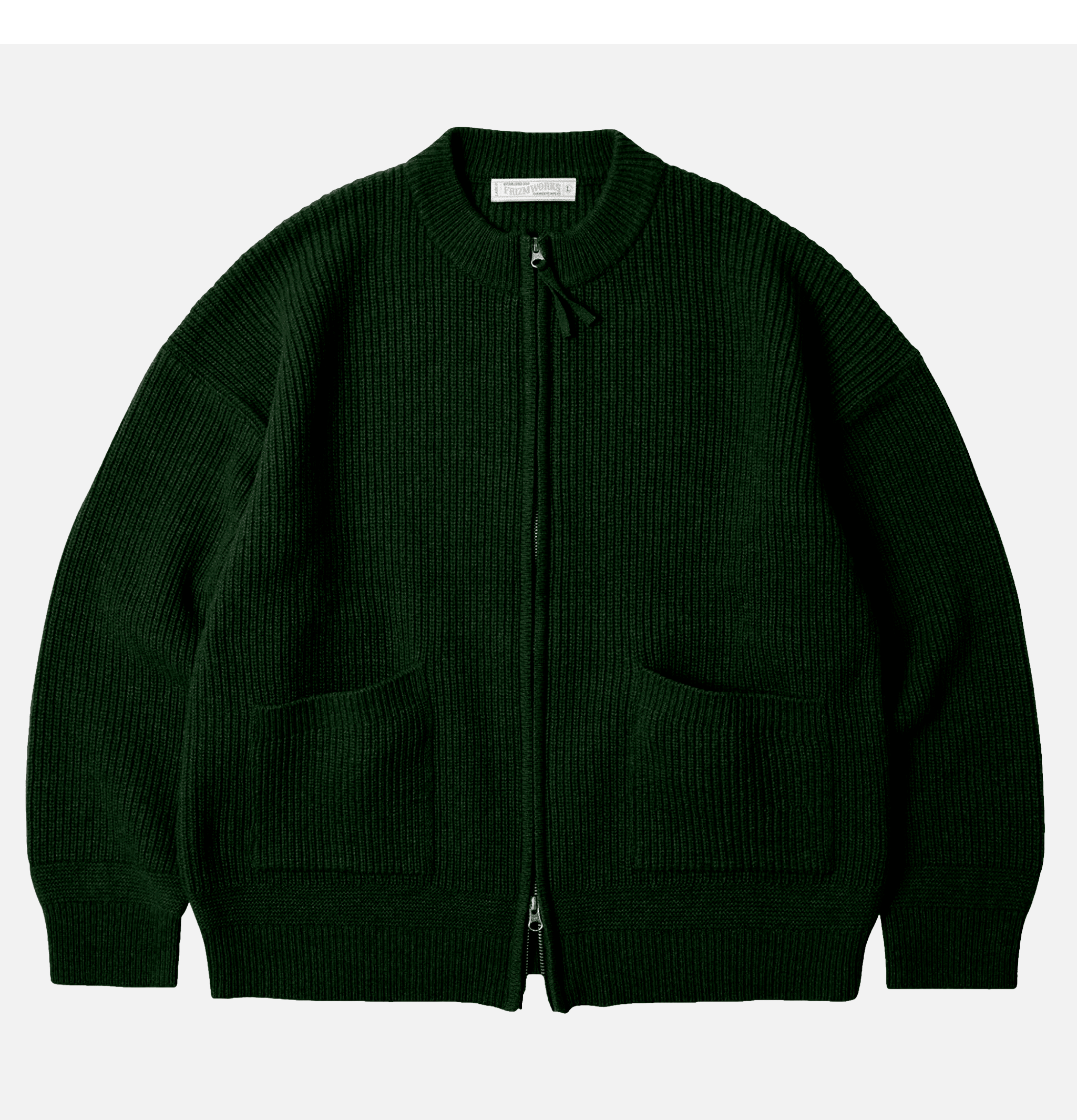 Frizmworks – Wool Deck Zip Cardigan Forest Green