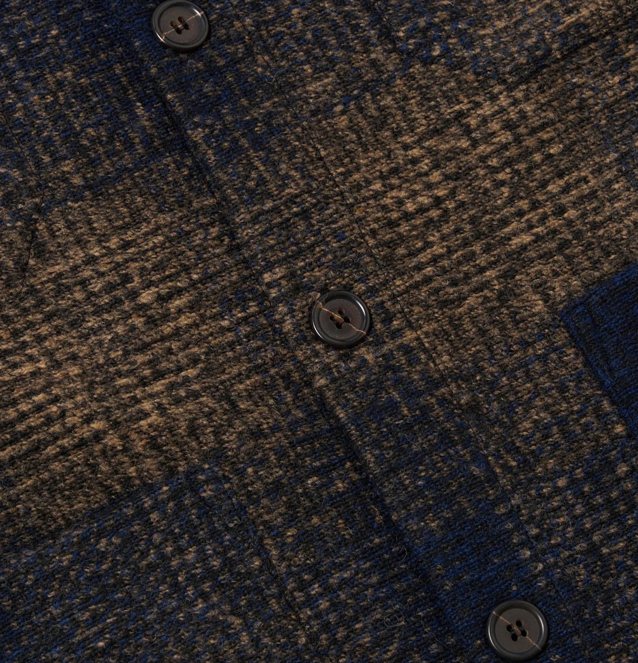 Universal Works Cardigan Deca Check Bleu