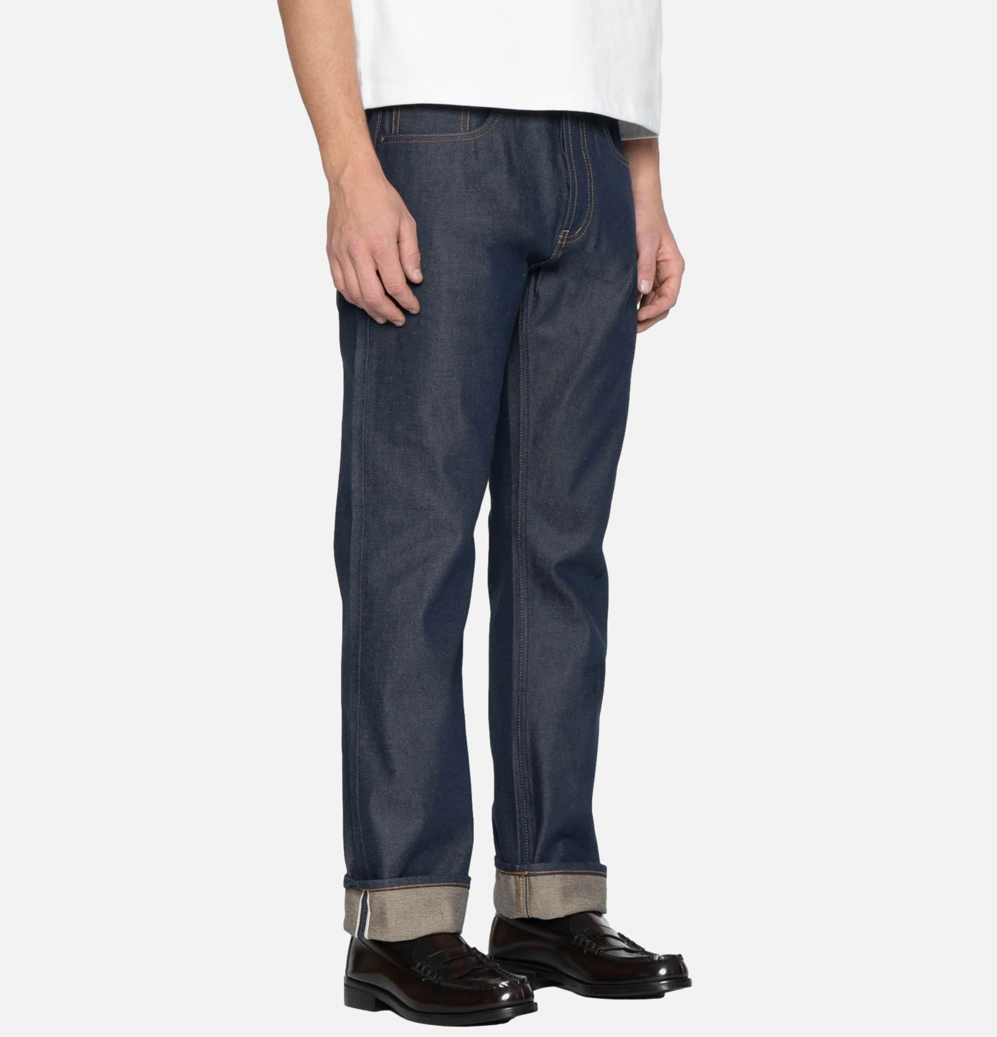 UNBRANDED BRAND 854 13.5oz Relaxed Straight Indigo Blue